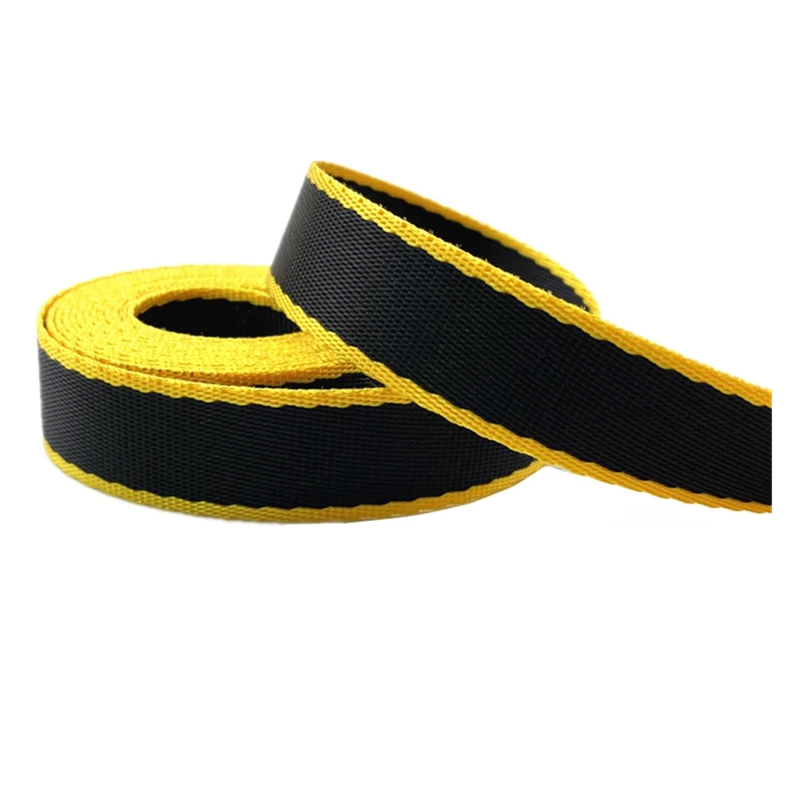 2 Yards/Set 20mm Polyester Nylon Webbing Color Watch Ribbon Backpack Strap Badge(Yellow)