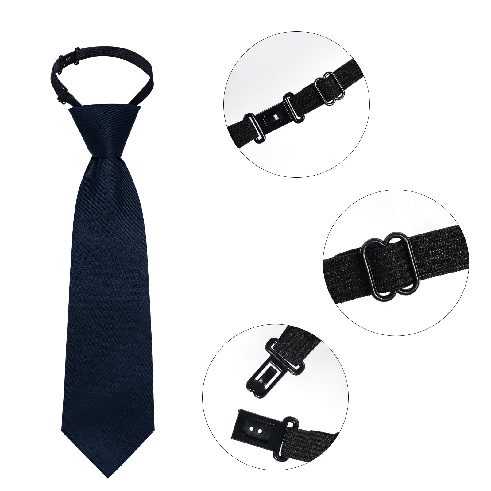 Sucrain 3 corbatas preatadas ajustables para el cuello para bodas, graduaciones, uniformes escolares