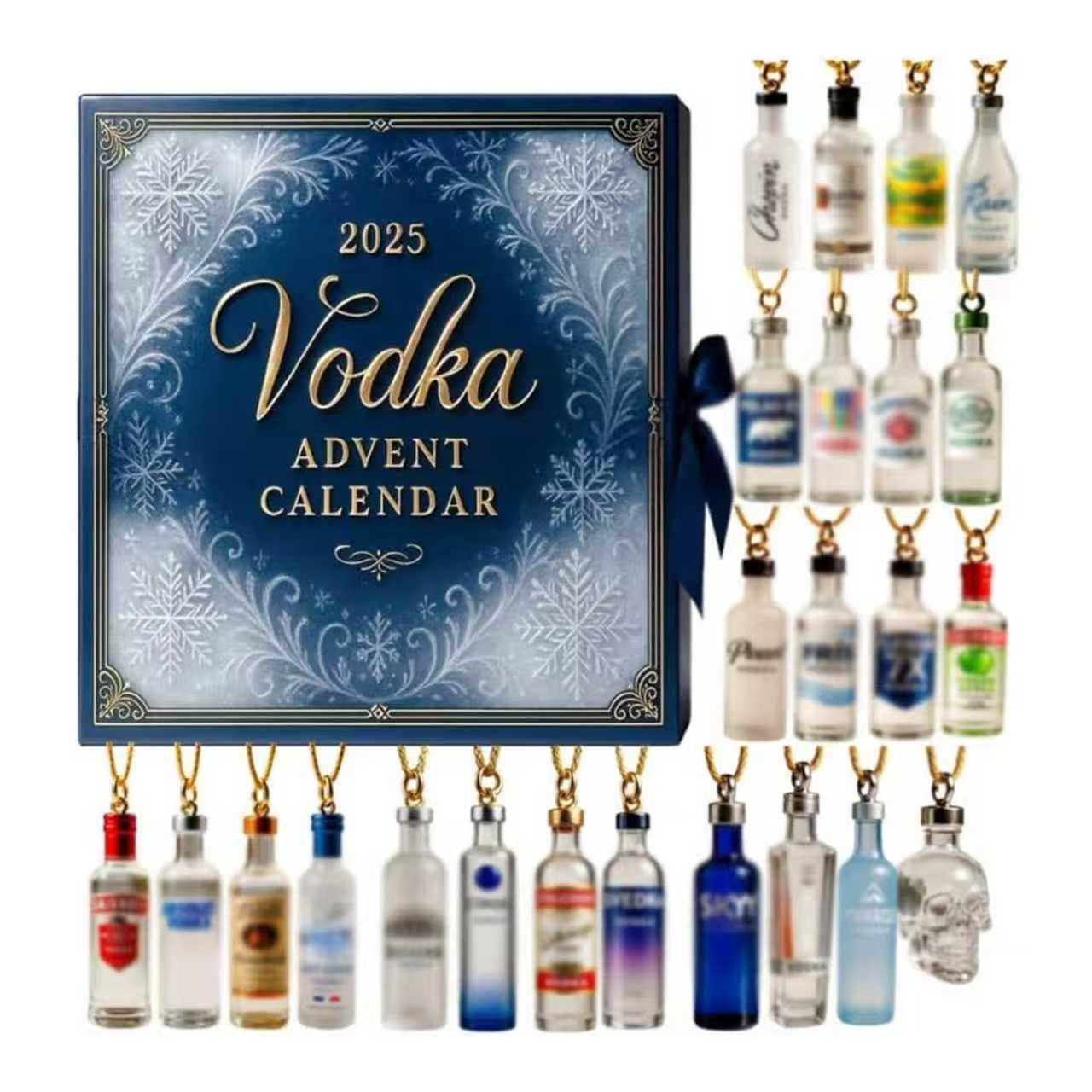 2025 Vodka Advent Calendar - 24 Days of Miniatures Tasting Set, Holiday Spirits Countdown to Christmas for Men and Women, Daily Vodka Tasting Experience (1PC)