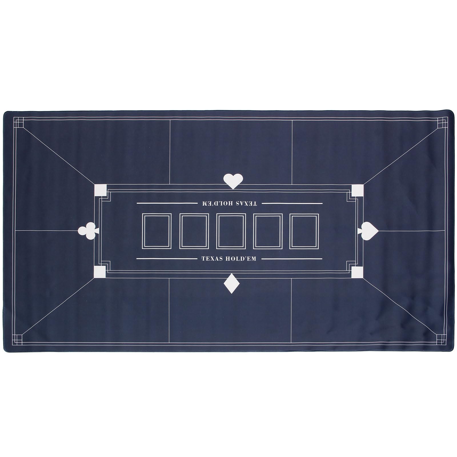 Poker Table Mat Top Texas Hold'em Layout Surface Water Resistent Casino Non-Slip Professional Roll Up Portable (10 Players 140x80cm)