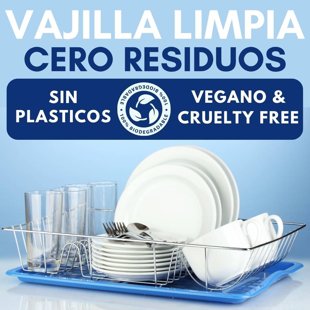 Detergente Lavavajillas Ecológico en Tiras (Máximo 600 Lavados) - Sin Plásticos, Fosfatos ni Cloro. Biodegradable, Vegano y Seguro. Limpieza, Abrillantado, Protección y Cuidado Antical