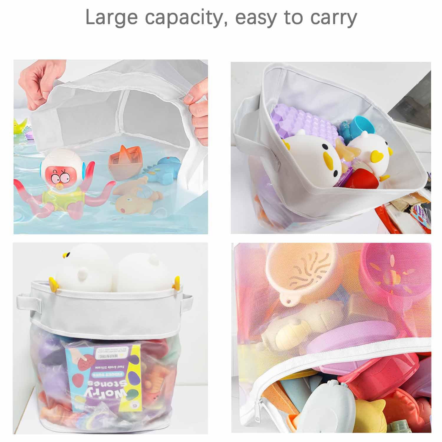 1 bolsa de almacenamiento para juguetes de bañera, organizador colgante para juguetes de baño, bolsa de malla para guardar y clasificar juguetes