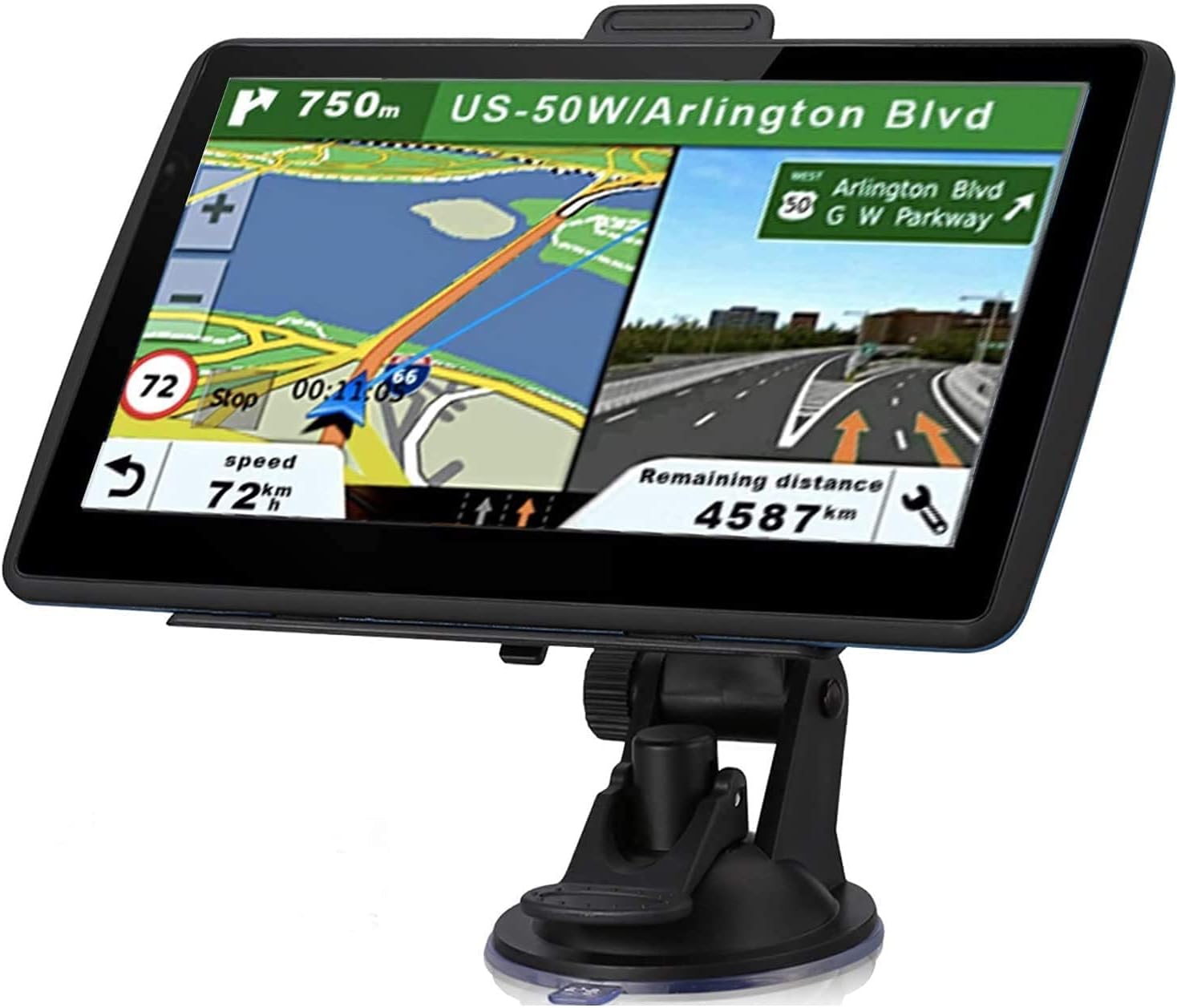 GPS Navigation for Car,Latest 2021 Map 7 inch Touch Screen Car GPS 256MB-8GB, Voice Turn Direction Guidance, Support Speed and Red Light Warning, Pre-Installed North America Lifetime map Free Update