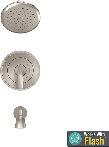 Miniatura 3 de American Standard TU186502.295 - Kit de molduras fluidas para bañera y ducha con cartucho, níquel cepillado