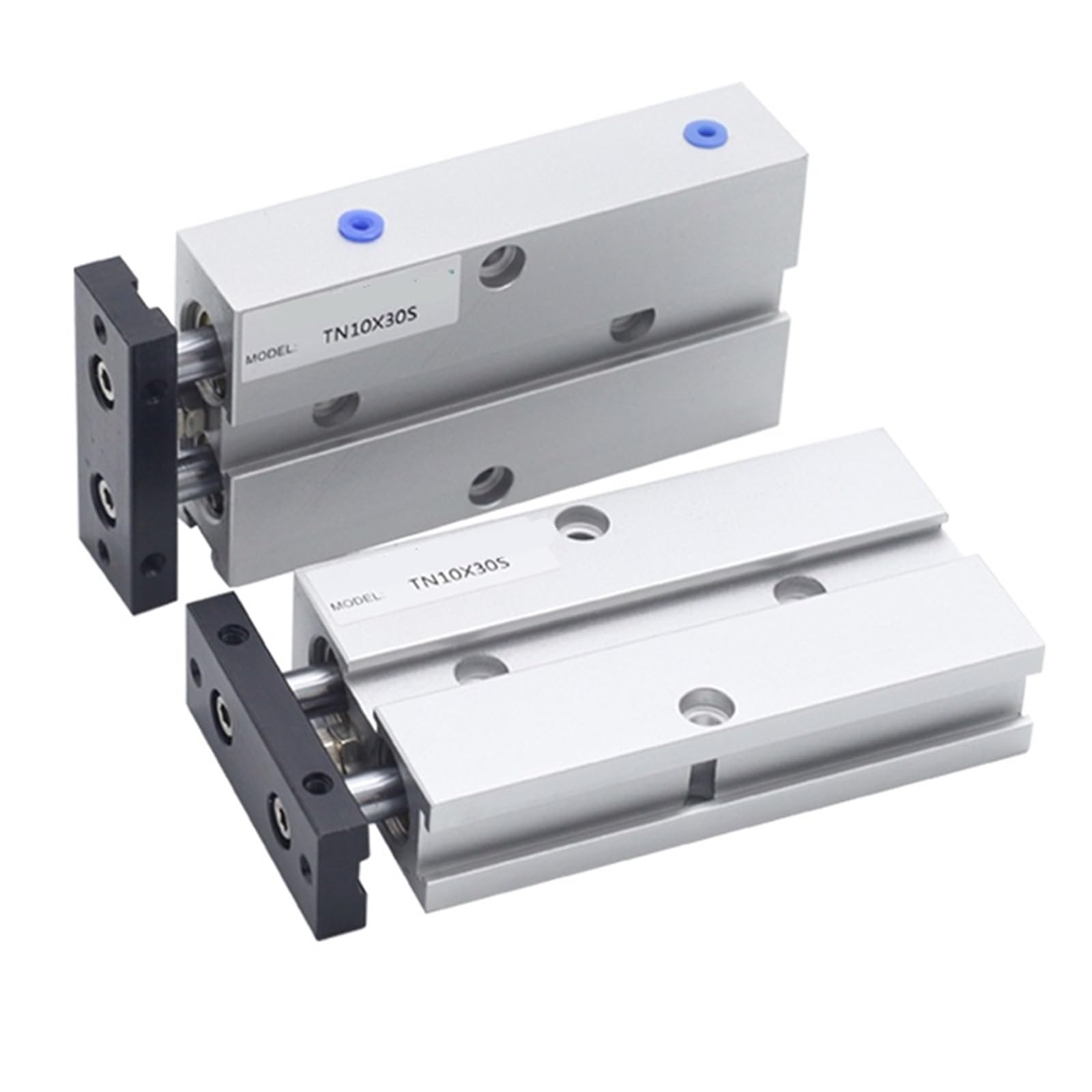 Vérin pneumatique double tige TN20X15S en alliage haute rigidité pour alignement rigoureux