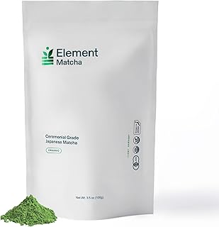 Element Matcha Ceremonial Grade 100% Organic Green Tea Matcha Powder - Authentic Japanese First Harvest for Tea and Lattes - Supports Skin, Calm Energy Superfood (3.5oz / 100g Pouch)