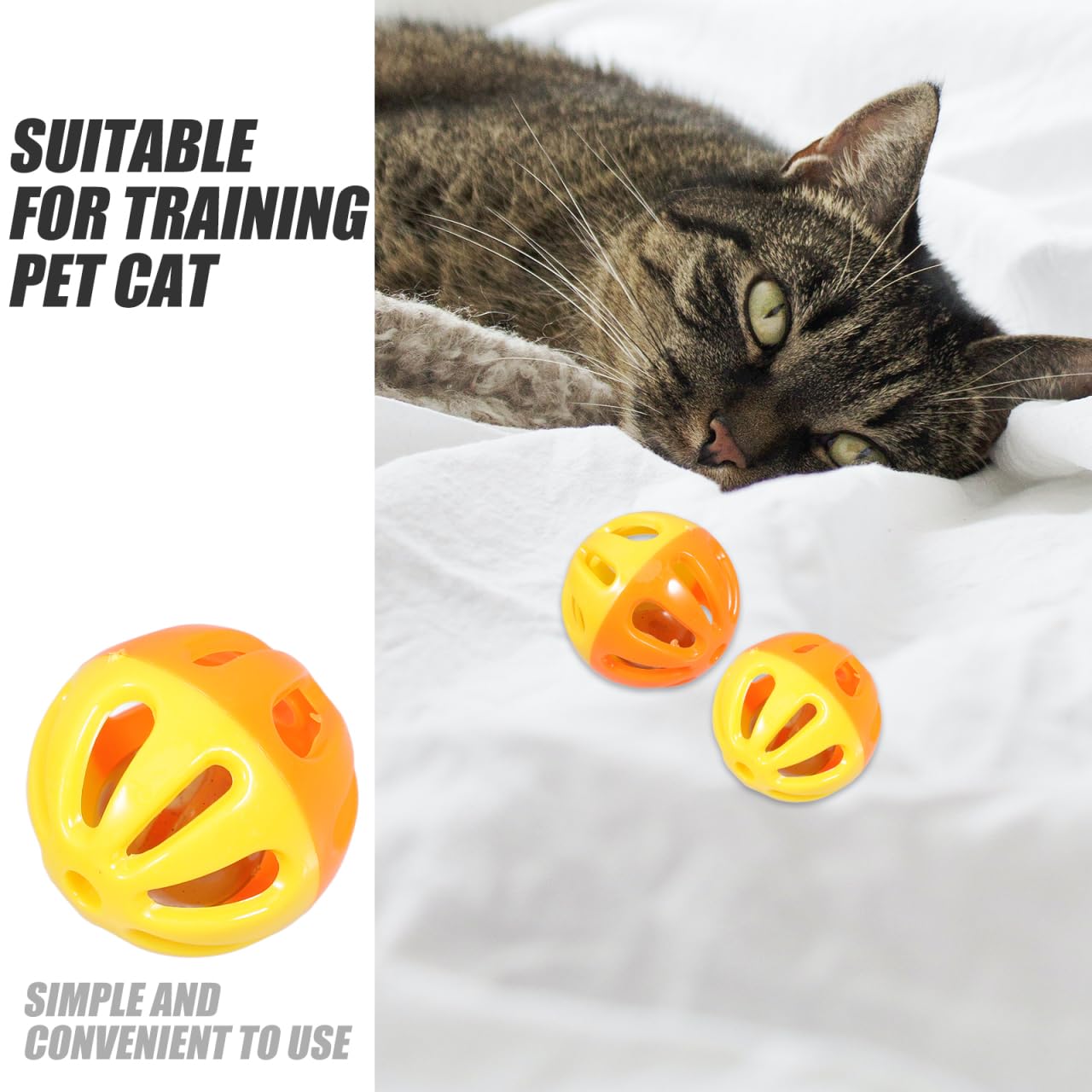 BESPORTBLE Cat Toy Balls with Bells 10-Pack Plastic Hollow Bell Balls for Indoor Kitten Play Chew and Interactive Entertainment - Image 3