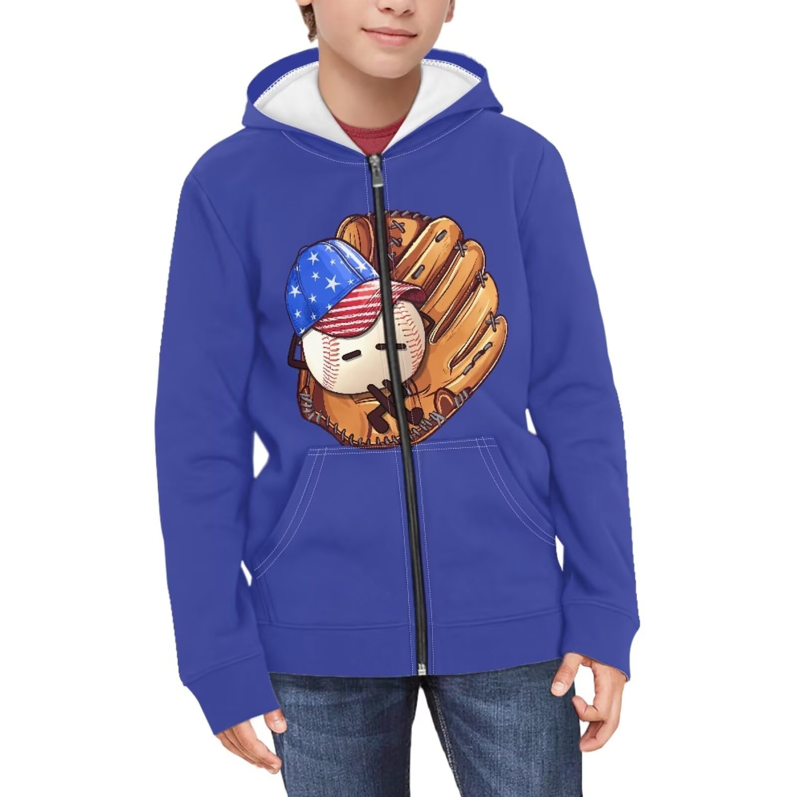 Coloranimal Unisex Girls Boys Long Sleeve Casual Hoodies &amp; Sweatshirts Tops Kids Zip Up Jacket Coat Age 6-16 Year
