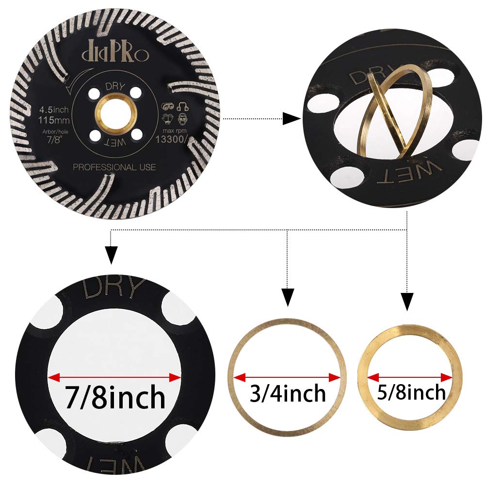 4.5" Diamond Granite Blade for Cutting and and Grinding Granite Marble Porcelain Tile