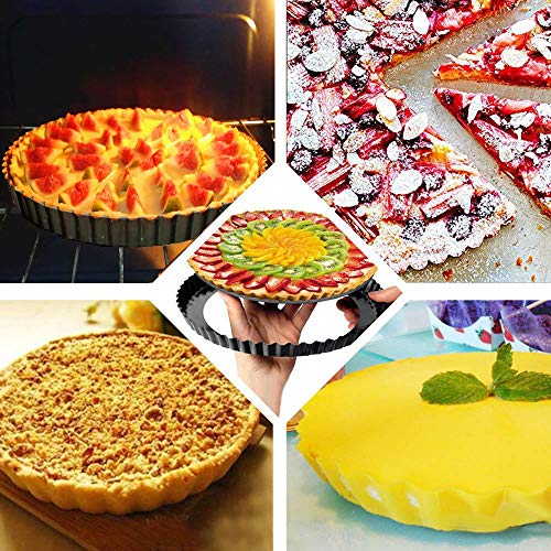 Gutsdoor Tart Pan 12 Inch with Removable Bottom Quiche Pan Nonstick Round Quiche Pie Pan (12 Inch) - Thumbnail 4
