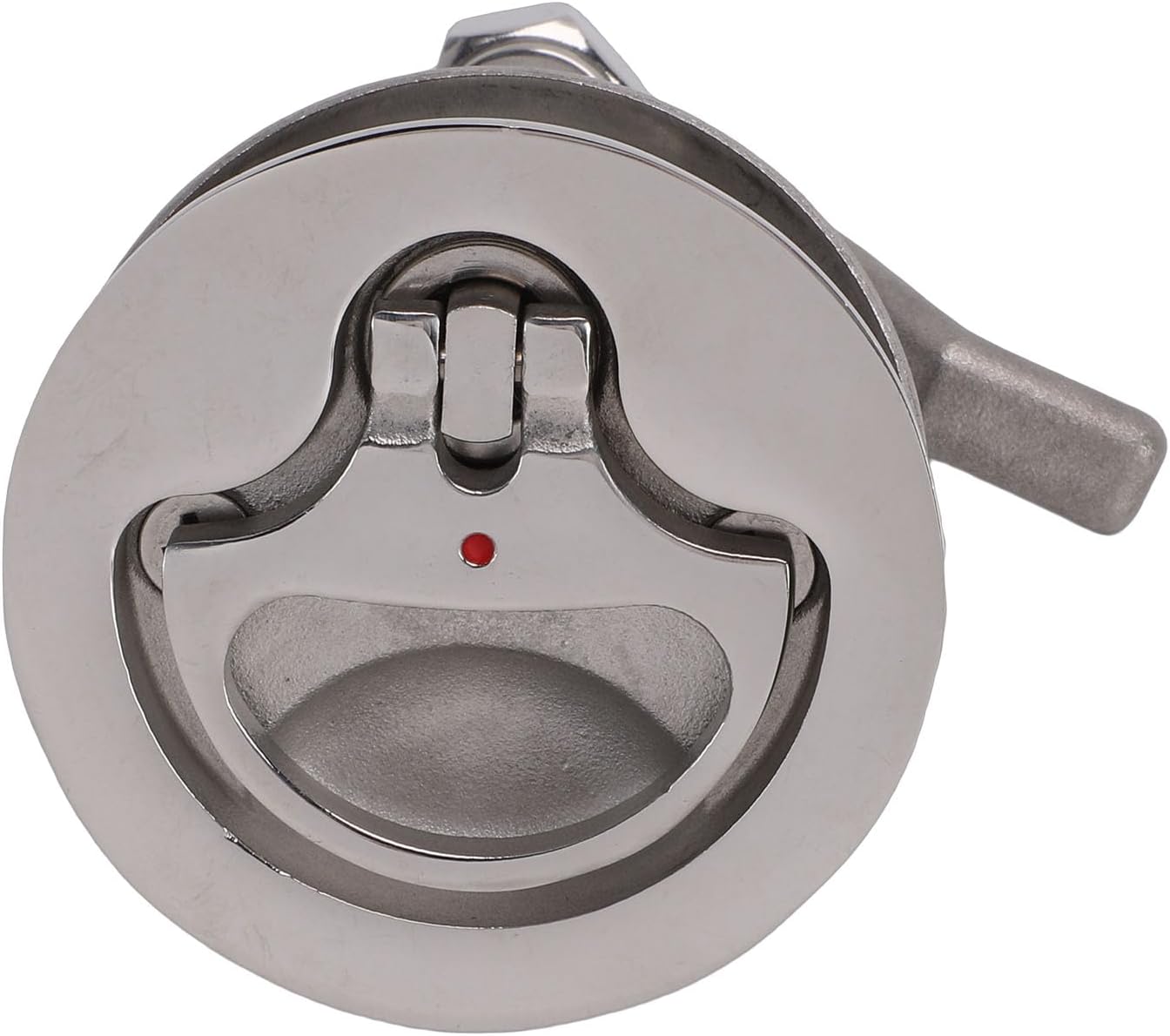 Fabater Boat Cam Latch, Adjustable 1.25 to 2.75 Inch Marine Grade 316 Stainless Steel Marine Hatch Latch, Flush Mount Boat with Back Plate and Red Dot Indicator for Yacht RV