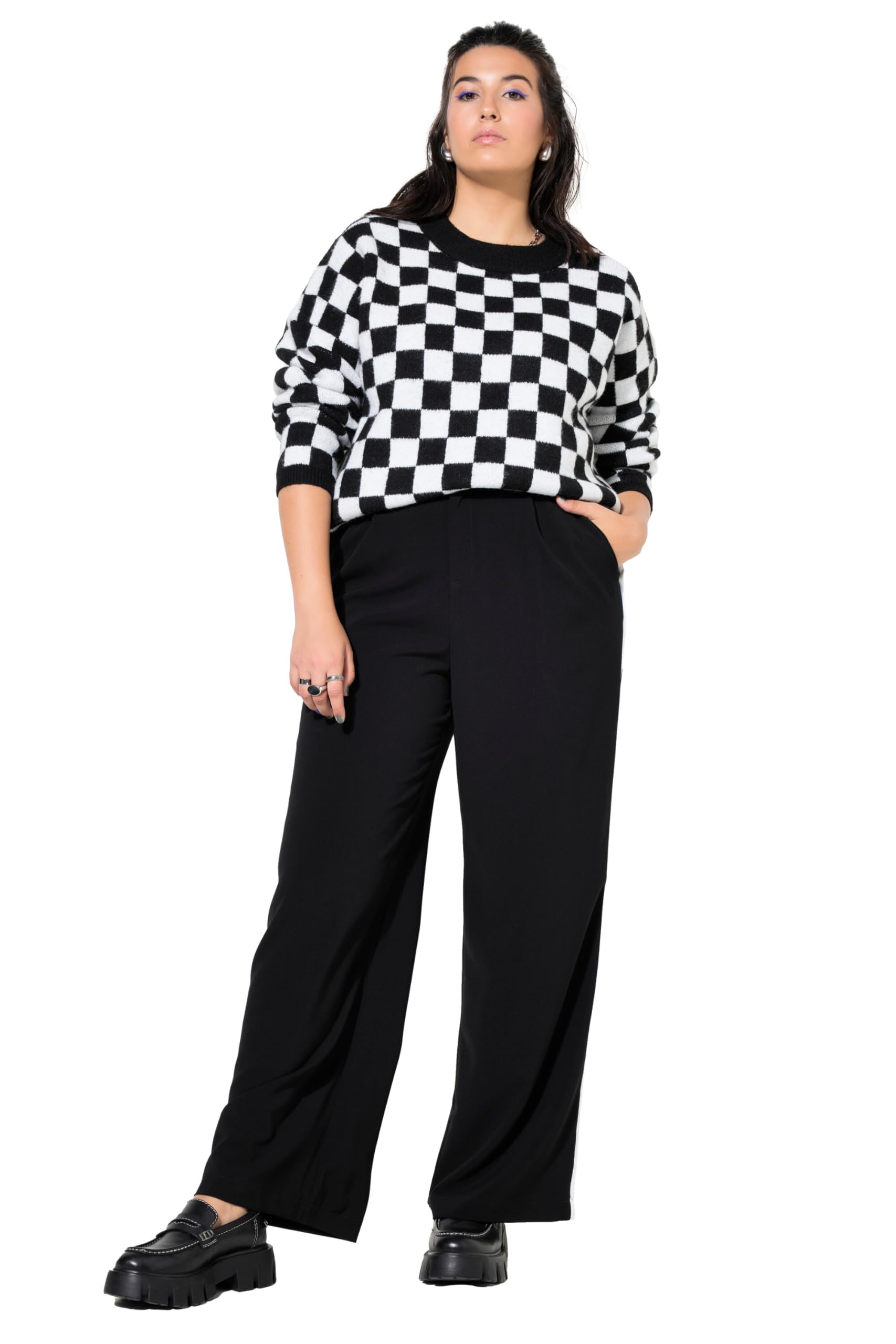 Studio Untold Damen große Größen Übergrößen Plus Size Anzughose, High Waist, Seitenpiping 834609