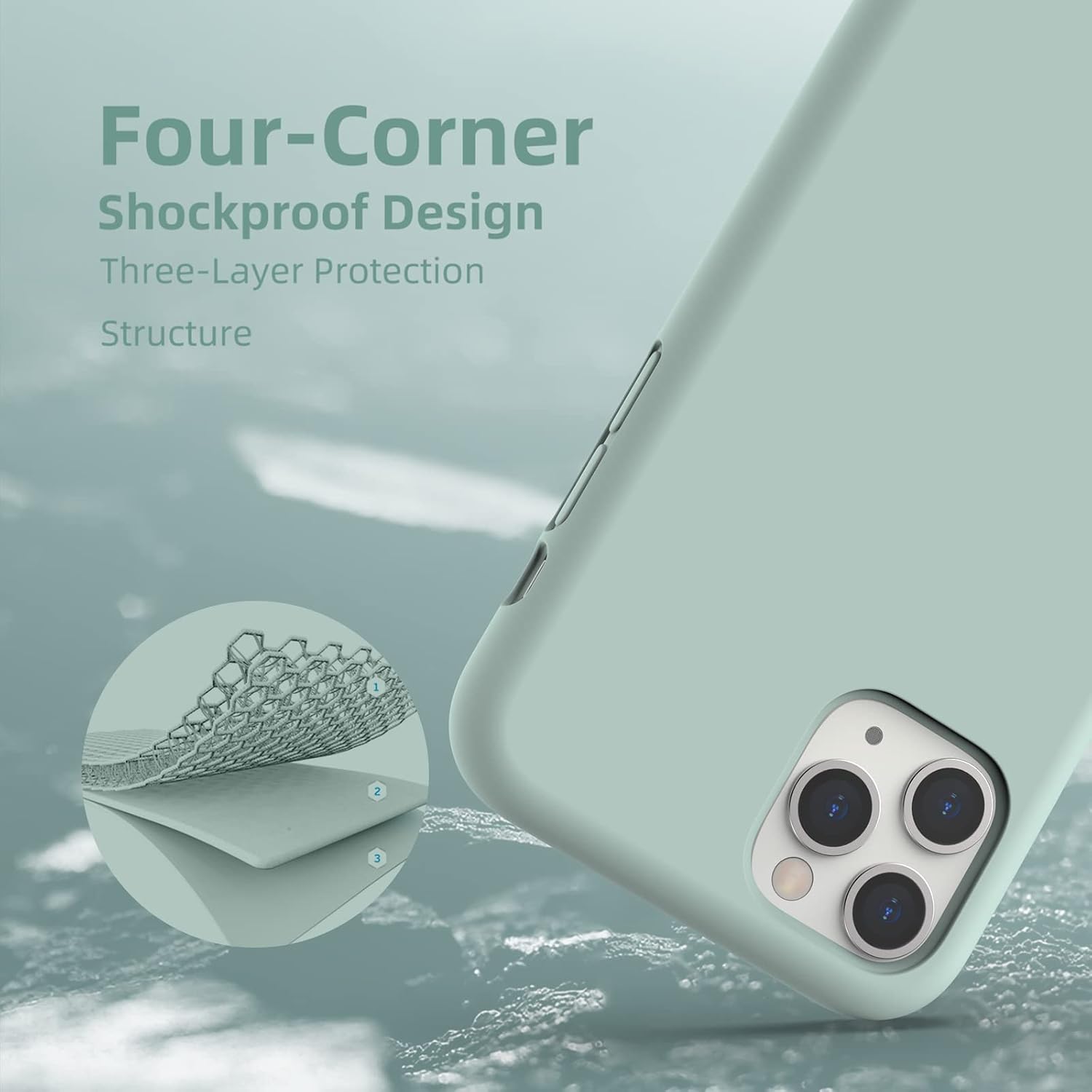 K TOMOTO Compatible with iPhone 11 Pro Max Case, Drop Protection Liquid Silicone Gel Rubber Full Body Bumper Cover with Soft Microfiber Shockproof Phone Case for iPhone 11 Pro Max 6.5", Turquoise