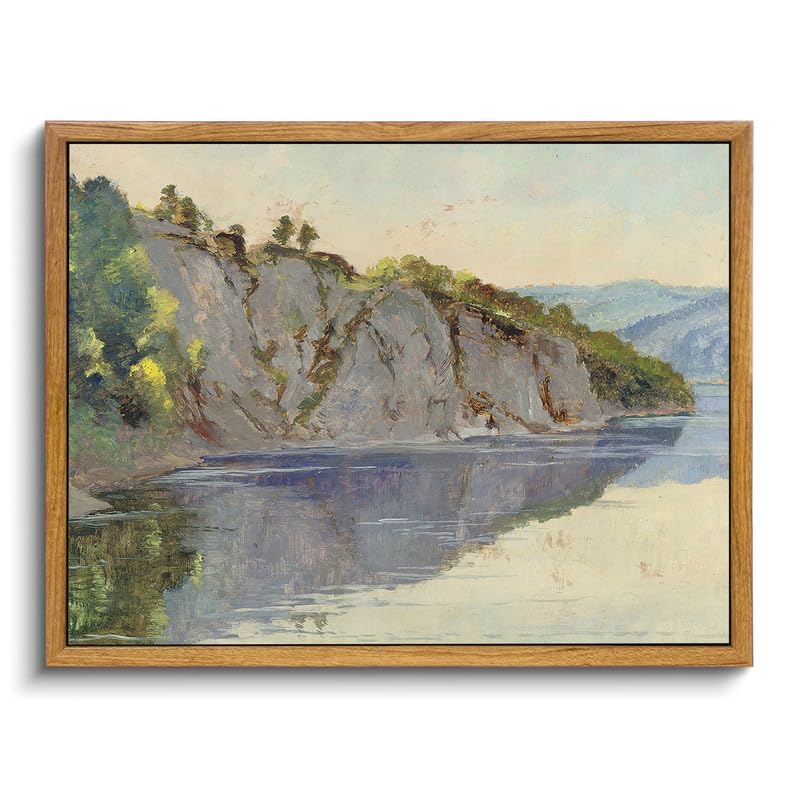 NARIA ARTFramed Canvas Prints Wall Art Decor A Crimean Landscape,1890 Vintage Paintings Canvas Prints Natural Scenery Wall Decor for Living Room,Bathroom,Bedroom-12''x16''in Natural Framed