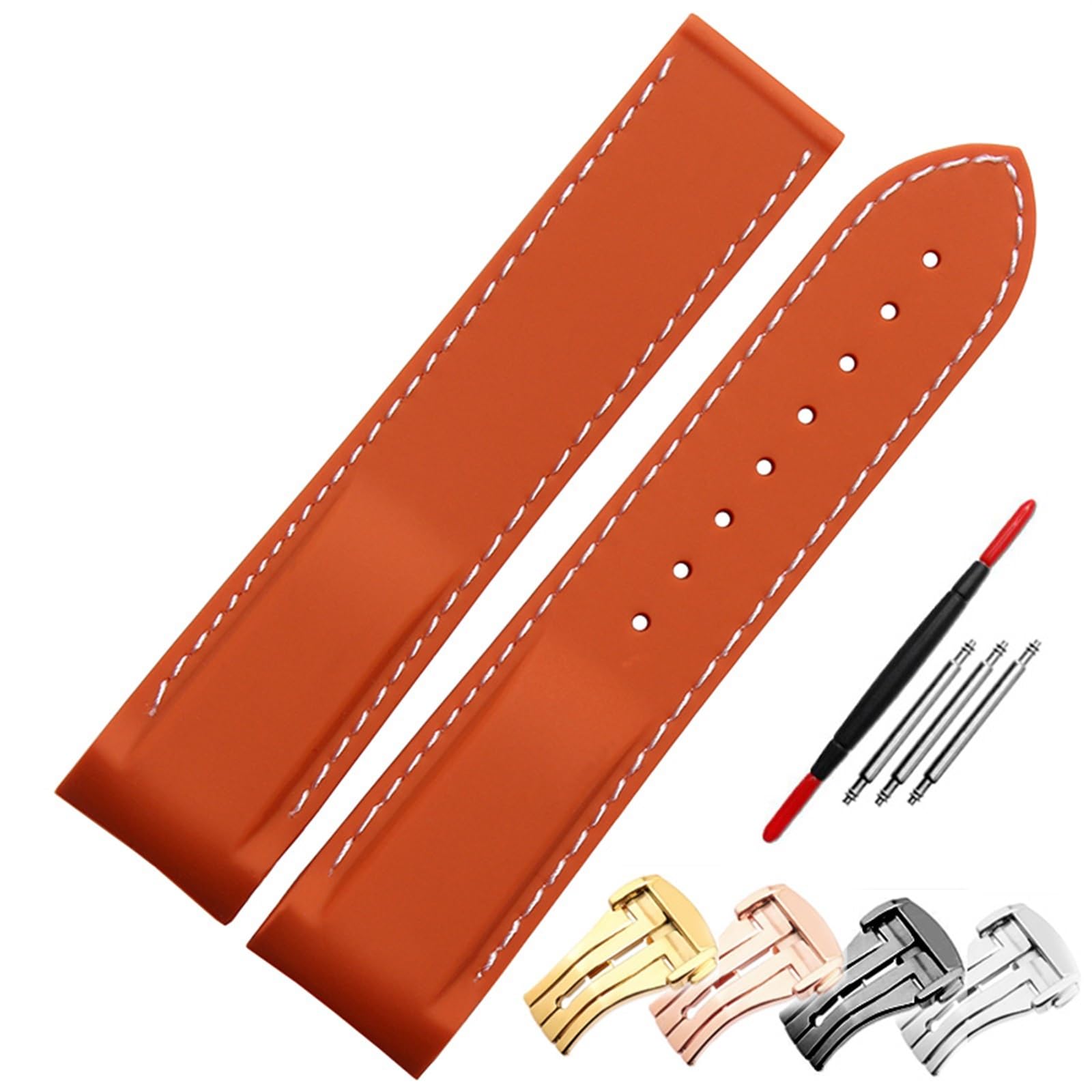 Correa de silicona elegante para Omega: diseño curvado premium de 20mm y 22mm 8