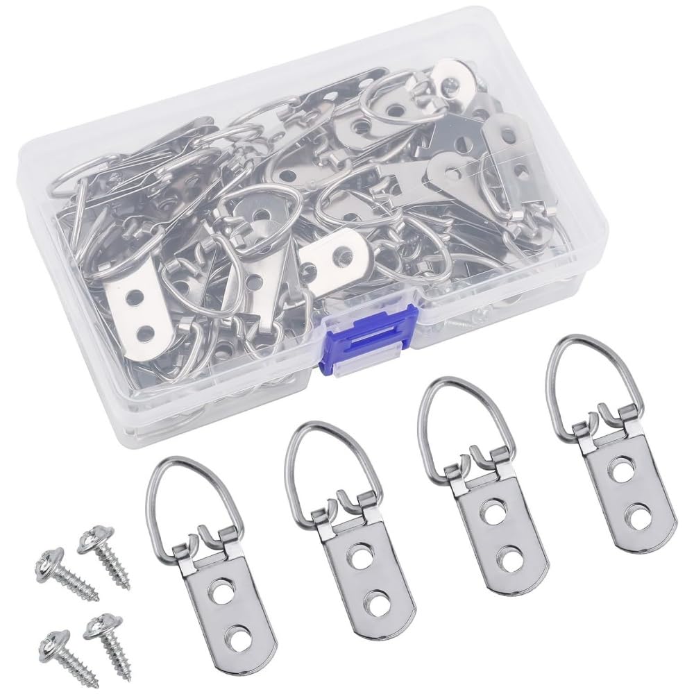 Ganci A D Per Cornici - 50 Pezzi Con Viti Per Appendere Quadri E Foto - Foto 5