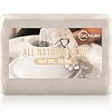 CALPALMY 10 lbs Natural Clay for Pottery - White, Natural Air Dry Moldable Clay, High Density and Quality, High Fire Sculpting for Pottery Wheel, Hand Building and Craft Project