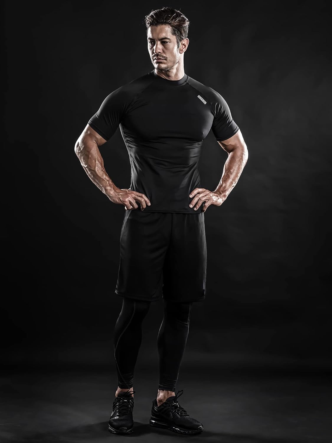 DRSKIN 3, 2 or 1 Pack Men's Compression Shirt Short Sleeve Top Baselayer Sports T-Shirt Athletic Running Active Workout