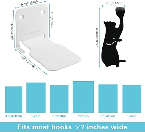 Miniatura 42 de Homakover Estanterías flotantes invisibles, organizadores de libros de alta resistencia, estantería montada en la pared, estantes de almacenamiento