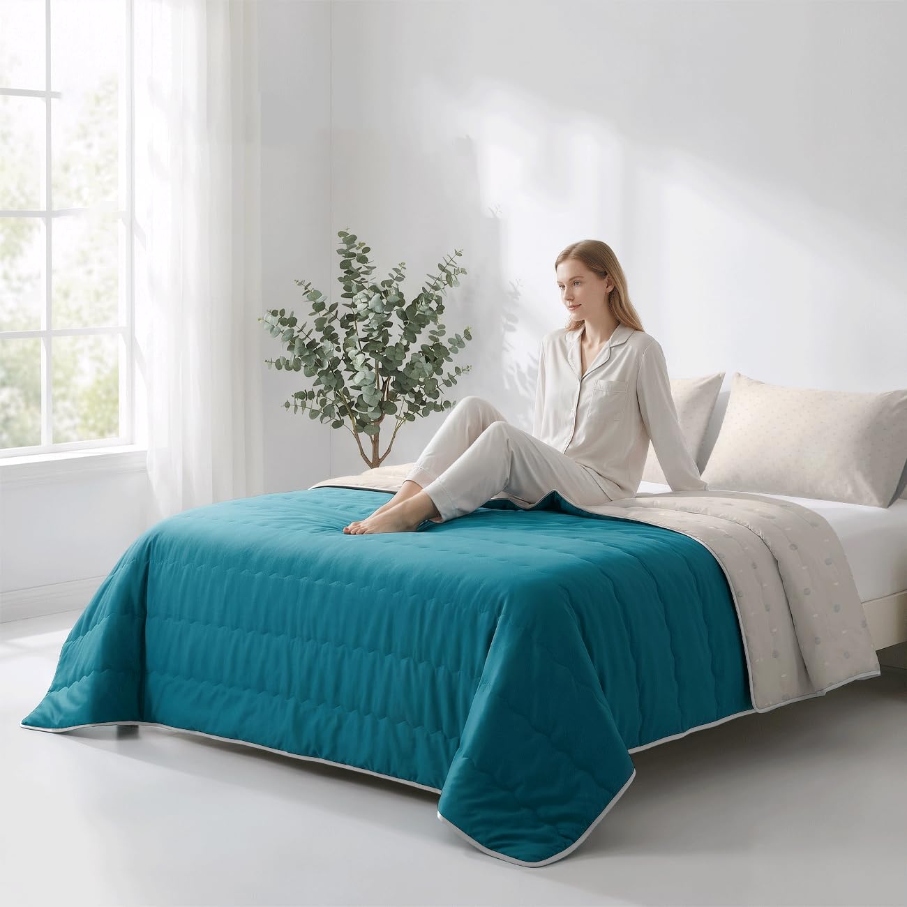 Odot Piumino in Satin Senza Copripiumino 4.5 Tog (Pietra di cane 7,229x229cm)