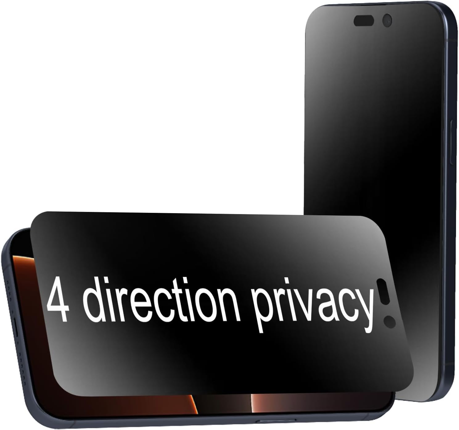 2 Pack 360 Degree Anti-glare Privacy Screen Protector for iPhone 16 Pro/iPhone 17 Matte Anti-Spy 4 Direction Soft Film 6.3 inch
