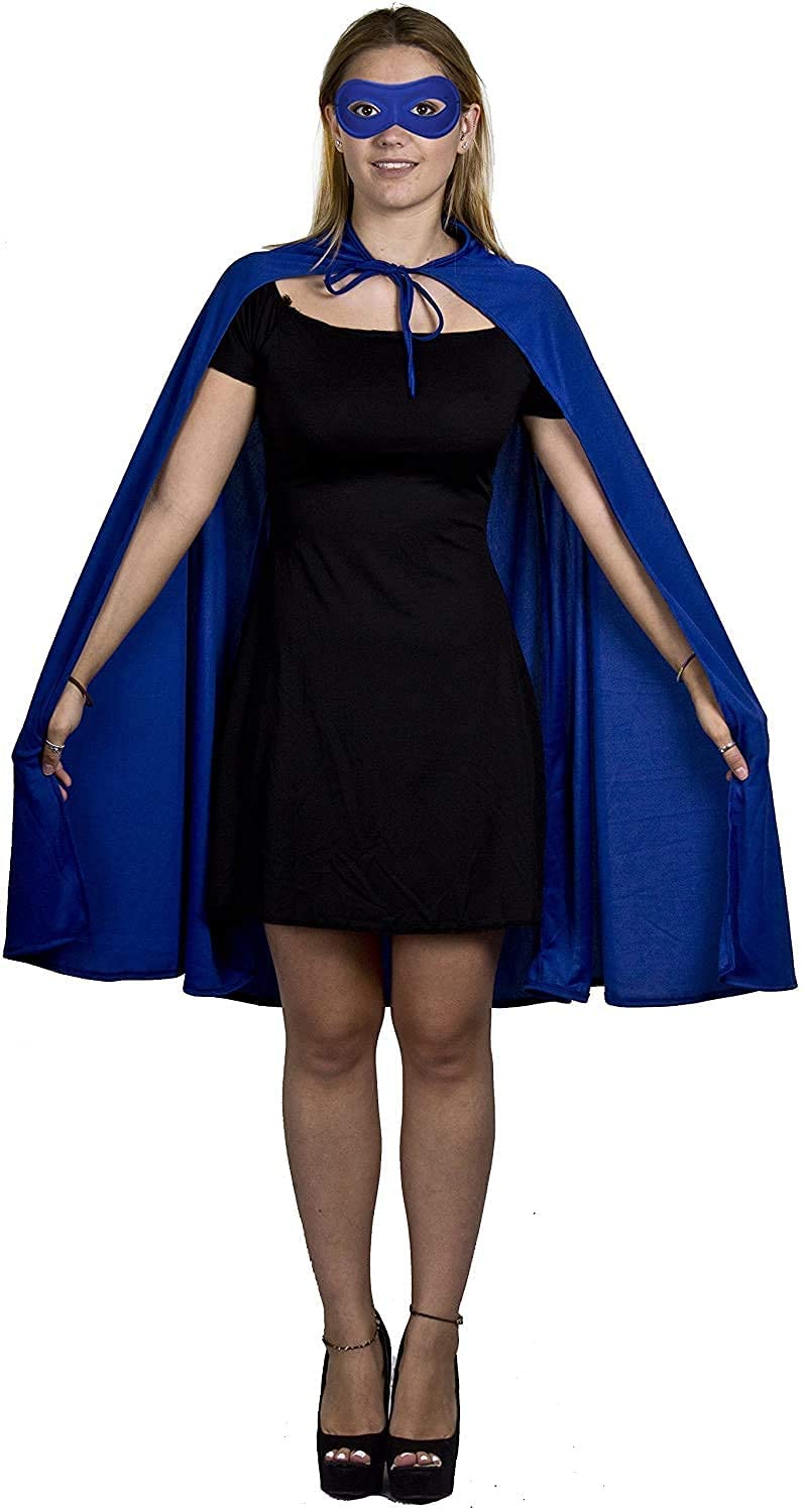 Superheld verkleedset volwassenen - blauw - one size - cape/oogmasker Superheld verkleedset volwassenen - blauw - one size - cape/oogmasker
