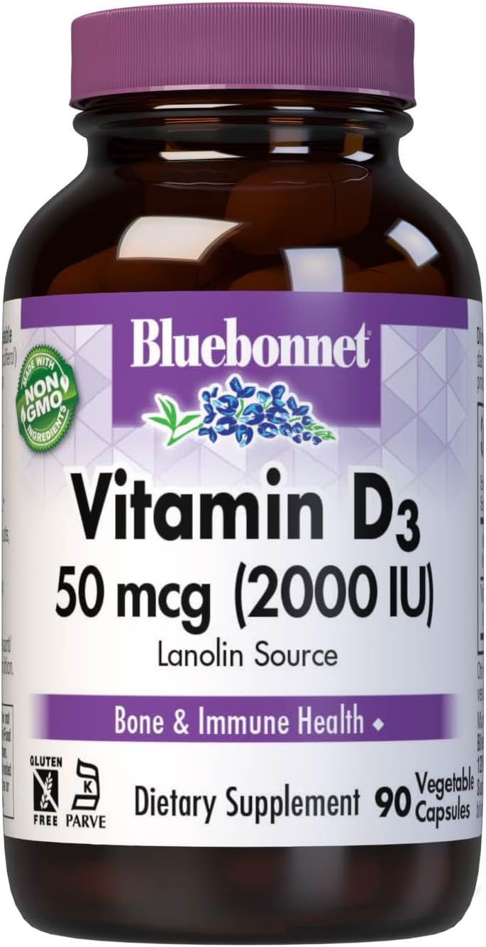 Vitamin D3 2000 IU Vegetable Capsules, 90 Count