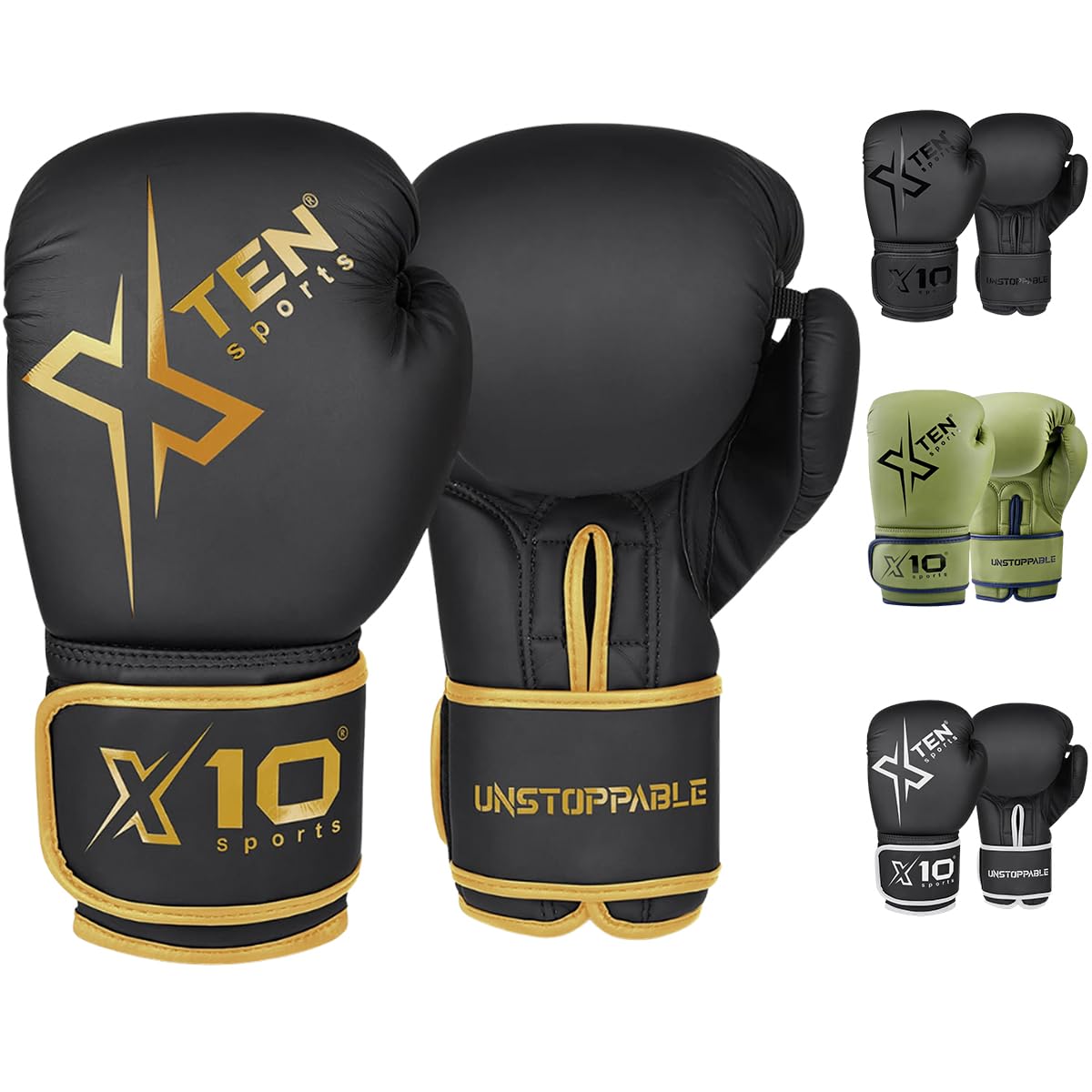 XTEN Boxing Gloves Perfect Sparring boost boxing training | Boxing bag train with Pro gym gloves ventilated boxing gloves pair to punch on punch bag (Golden, 12 Oz) — image 1