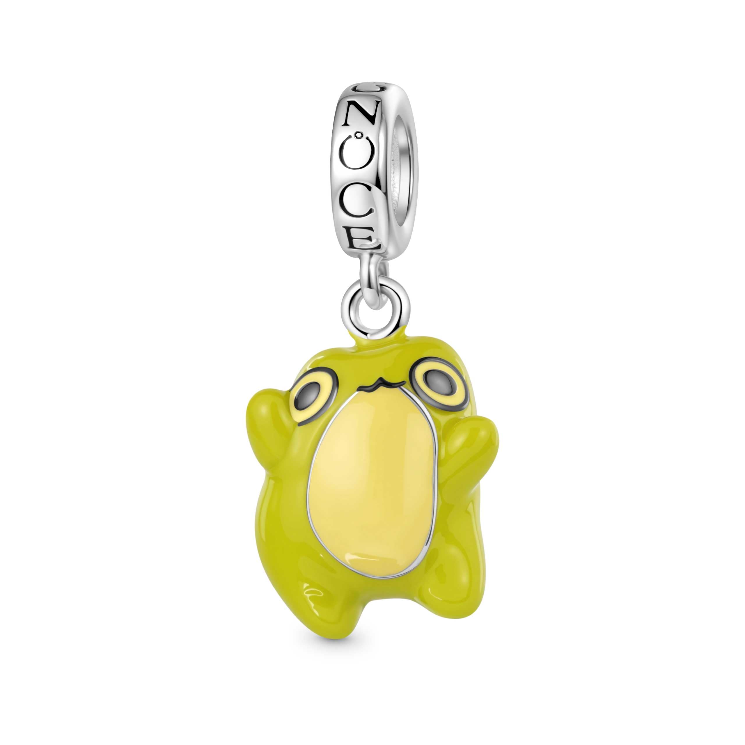 GNOCE Cute Dancing Frog Charm,Abi Toads Hug Bead 925 Sterling Silver/Silver Plated Dangle Charms Fit Bracelets &amp; Necklace, Hand-Finished Keepsake Jewelry Gift for Women Men BBF