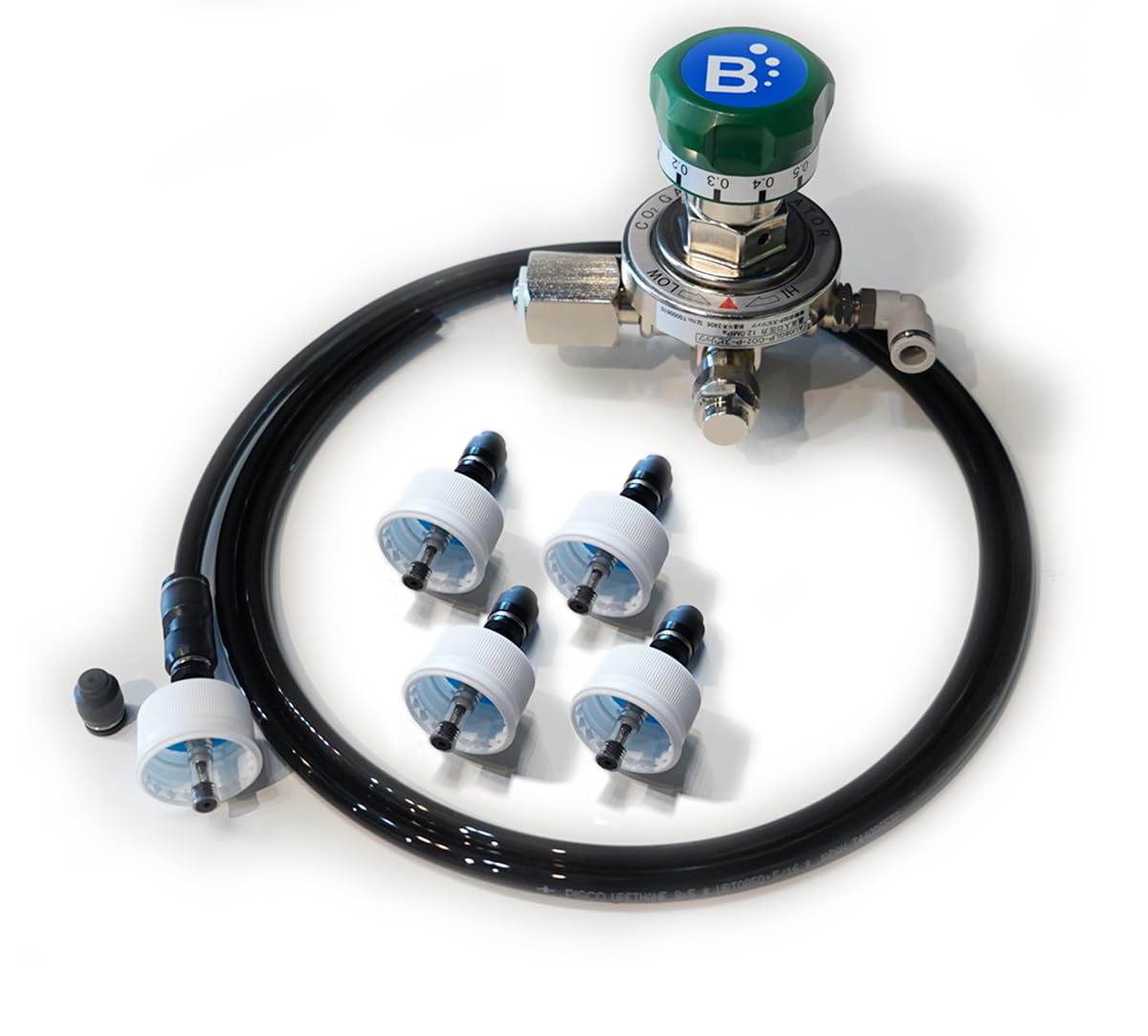 炭酸水メーカー 自作キット(減圧弁&ホース&キャップ8個) 炭酸水メーカー自作キット(ホース&逆止弁付キャップ8個) - メルカリ