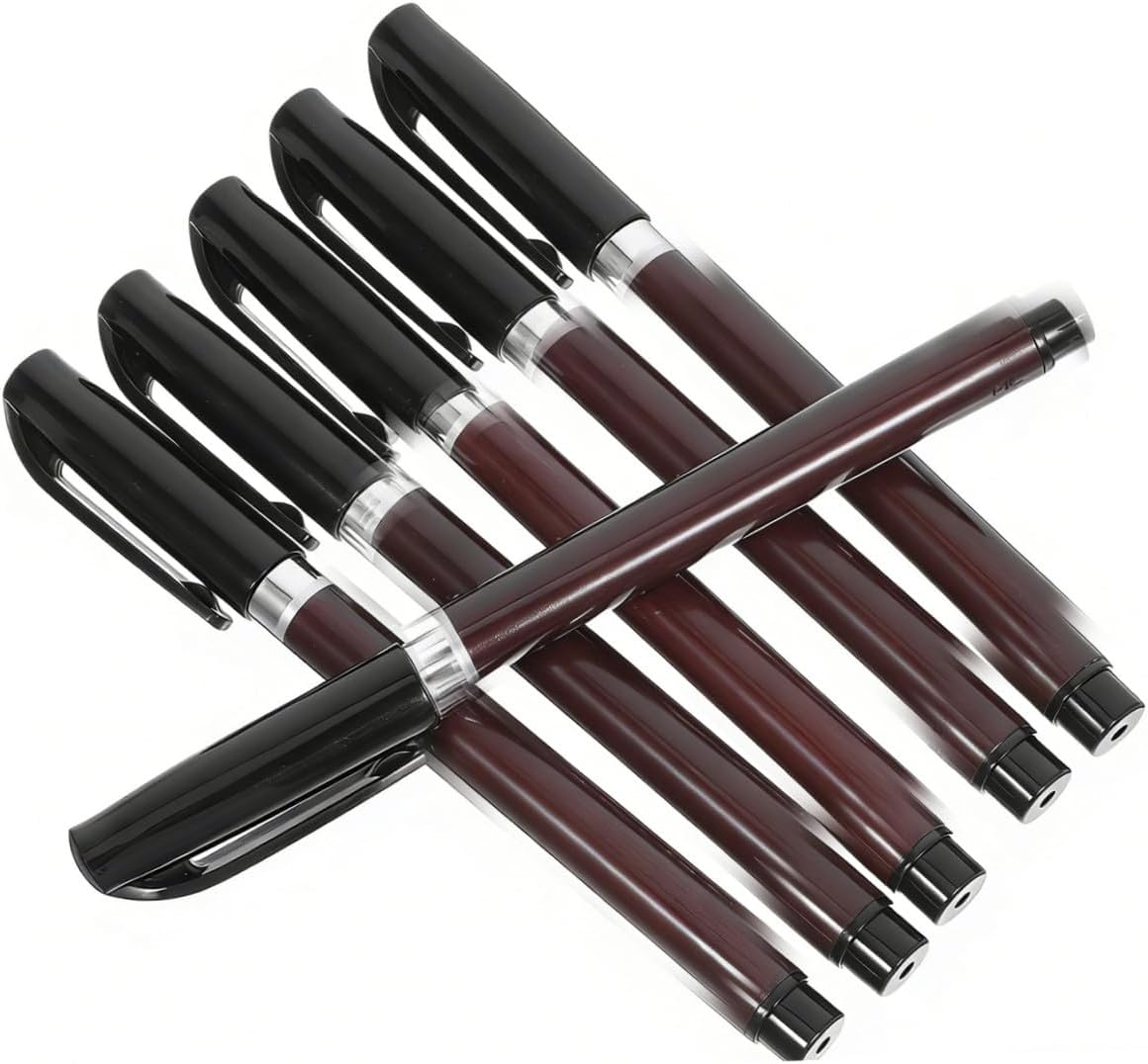 NUOBESTY 6pcs Calligraphy Brush Refillable Chinese Japanese Sumi Pens for Beginners Professional Writing and Drawing for Water Ink Painting and Lettering