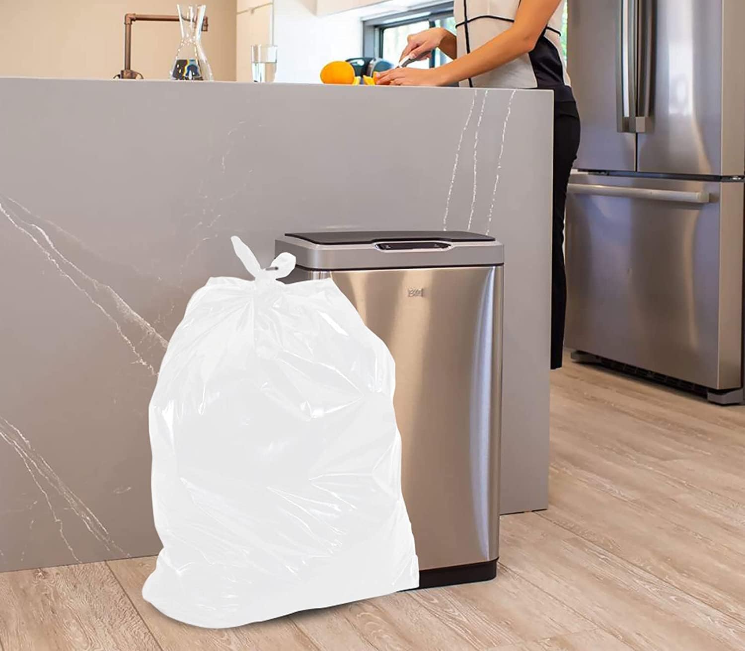 Sac Poubelle Blanc 100 Litres | Carton de 100 Sacs | Basse Densité - Haute Résistance | Fermeture à Lien | Alimentaire - Médical | Tri Sélectif | Qualité Professionnelle