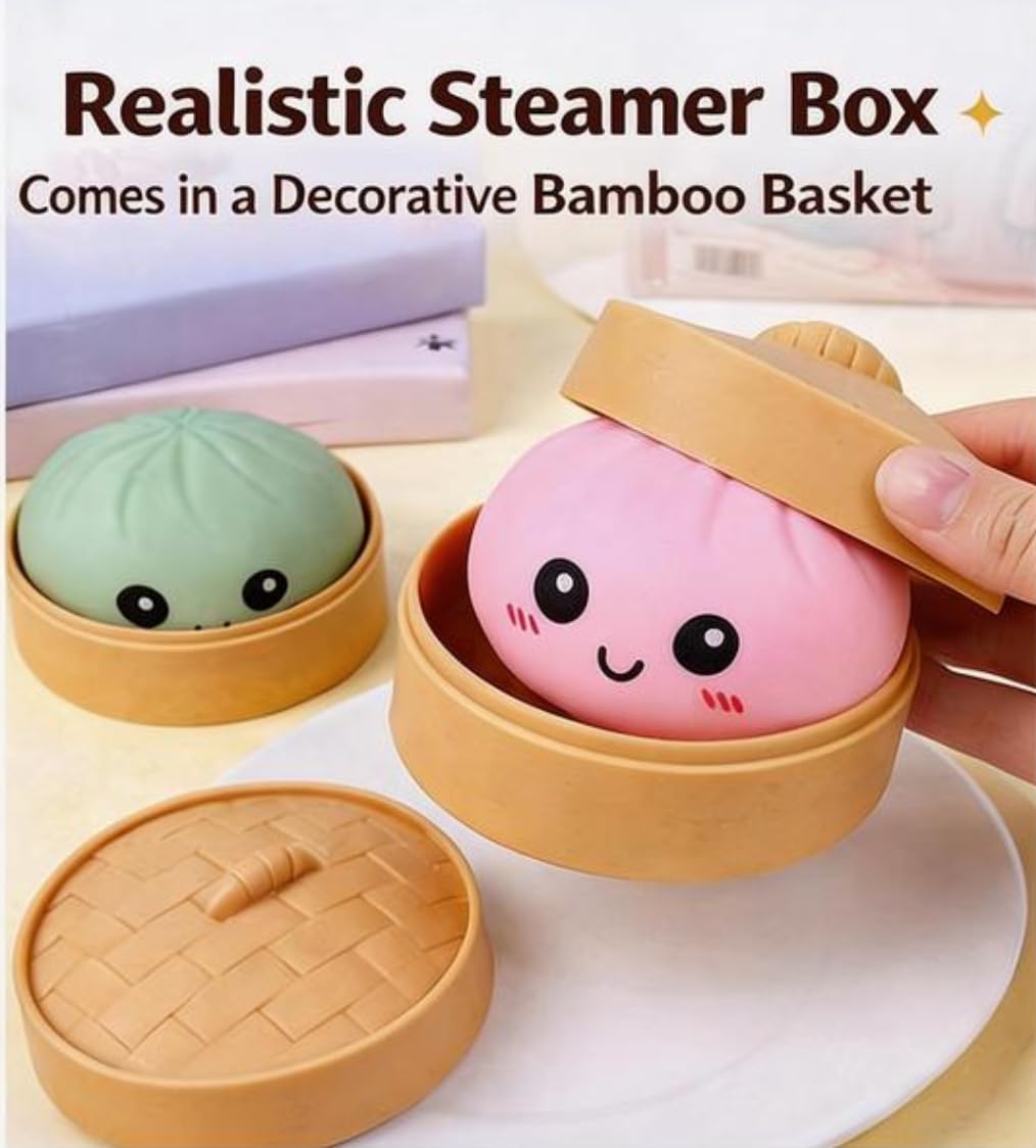 Dumpling Squishy Mystery Box – Viral Glitter Squishy Dumpling Toy, Surprise Mini & Giant Slow Rising Stress Relief Gift (Transparent Yellow) — view 4