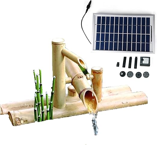 Image Water Features for The Garden, Pouring Bamboo Fountain, Solar Fountain Pump, 5W Solar Water Feature Pump Solar Pond Pumps for Garden Decoration,50cm (40cm) Image Water Features for The Garden, Pouring Bamboo Fountain, Solar Fountain Pump, 5W Solar Water Feature Pump Solar Pond Pumps for Garden Decoration,50cm (40cm)