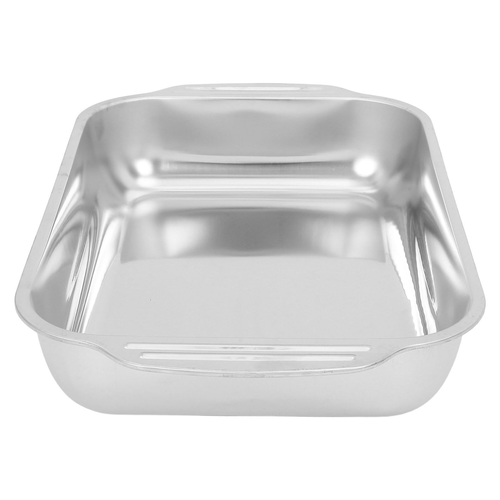 Alasum Teglia da Forno in Acciaio Inossidabile per Arrosti, Rettangolare e Antiaderente, con Fondo Piatto Spesso per Pesce e Verdure in Cucine Professionali