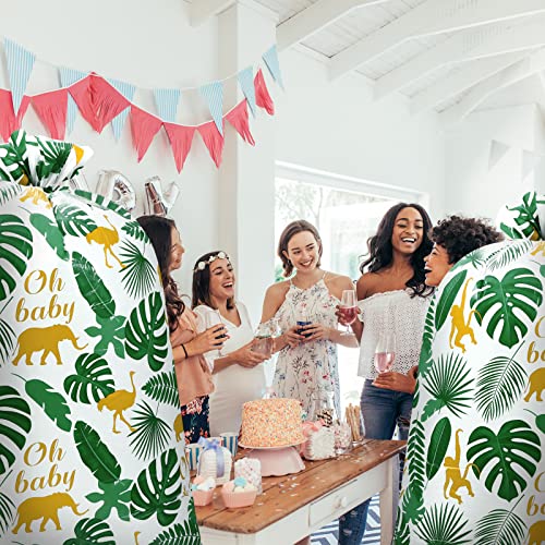2 Pcs 80 X 60 Inch Jumbo Gift Bag Bike Size Jungle Safari Baby Shower Bags Animal Theme Oversized Gift Bags With Ropes Heavy Duty Plastic Gift Bags For Parents Party Baby Shower Favors Supplies #TOP6