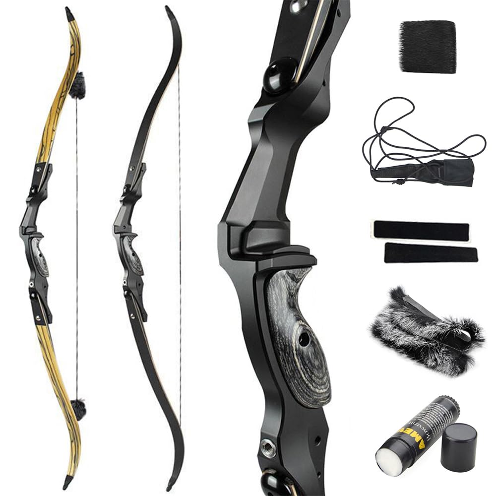 SHARROW 60 pollici Tiro con l'arco ILF Arco Ricurvo e Frecce Set 30-60lbs Americano Arco da Caccia ILF Alluminio Riser e Arti per Adulti tiro all'aperto