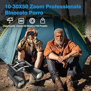 APEXEL 10-30x50 Ottico Zoom Binocolo ad Alte Prestazioni per Adulti, Luce Debole, Visione Notturna, Impermeabile, Obiettivo FMC/Prisma BAK4, Binocolo Professionale HD per Birdwatching, Concerti