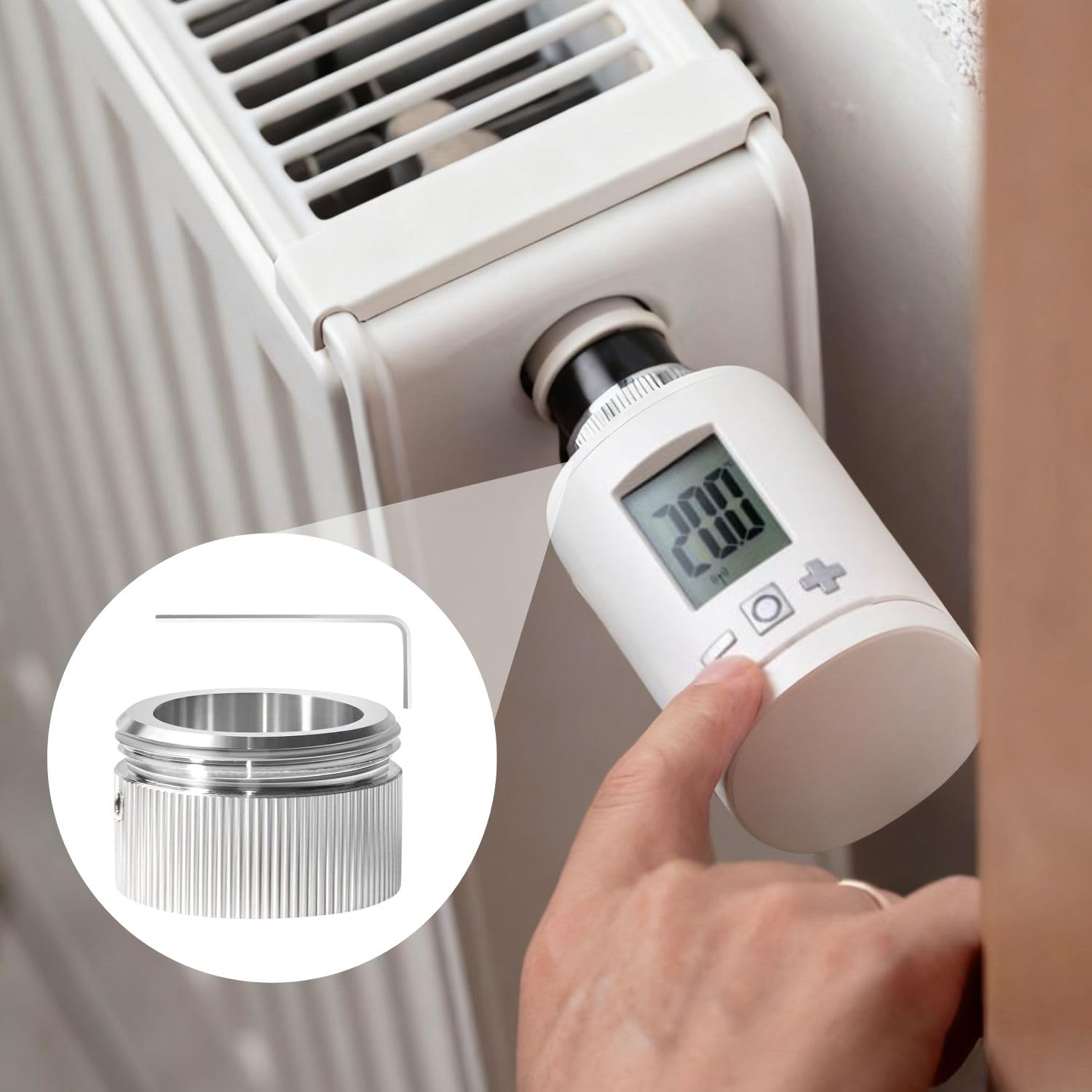 2 Adattatori Per Valvola Termosifone In Acciaio Inox - M30 X 1.5, Compatibili RA RAV RAVL