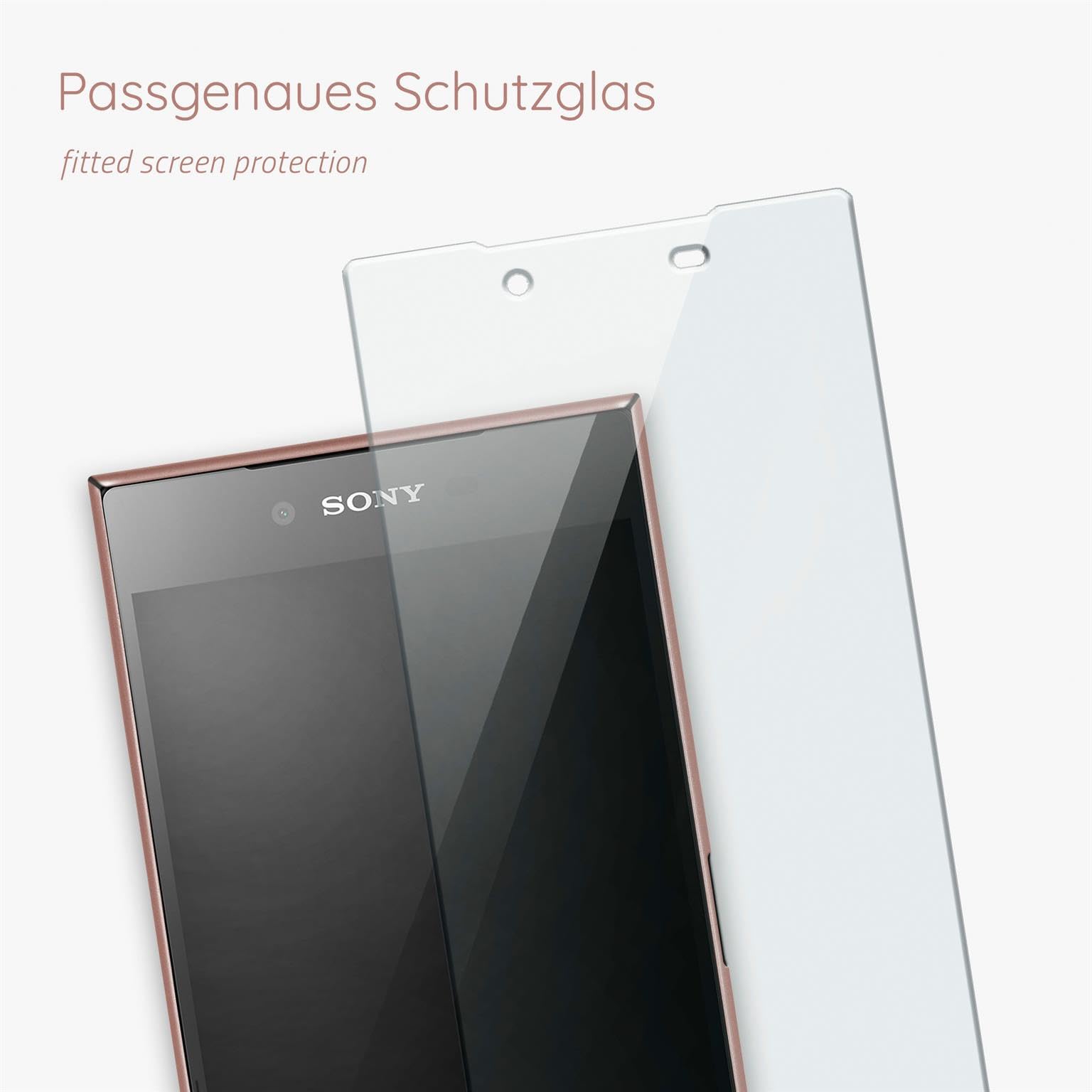 moex Funda de silicona compatible con Sony Xperia Z1 | + juego de vidrio blindado [360 grados] película protectora de vidrio con cubierta trasera compatible con Sony Xperia Z 1 funda protectora