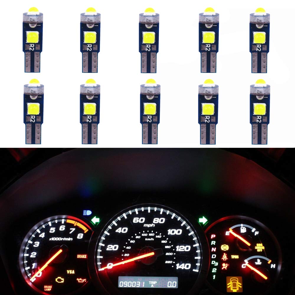 WLJH Extremely Bright White Dash Instrument Panel Gauge Cluster Bulb Warning Indicator Bulb Full Led Light Kits For 1995-1999 Toyota Avalon, Pack of
