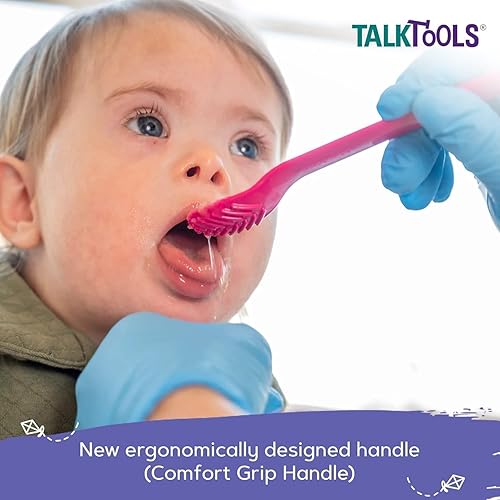 Miniatura 4 de TalkTools Cucharas magenta Wee Bumpy  Proporciona conciencia oral durante la alimentación  Fomenta el cierre de labios  Normaliza la aceptación de