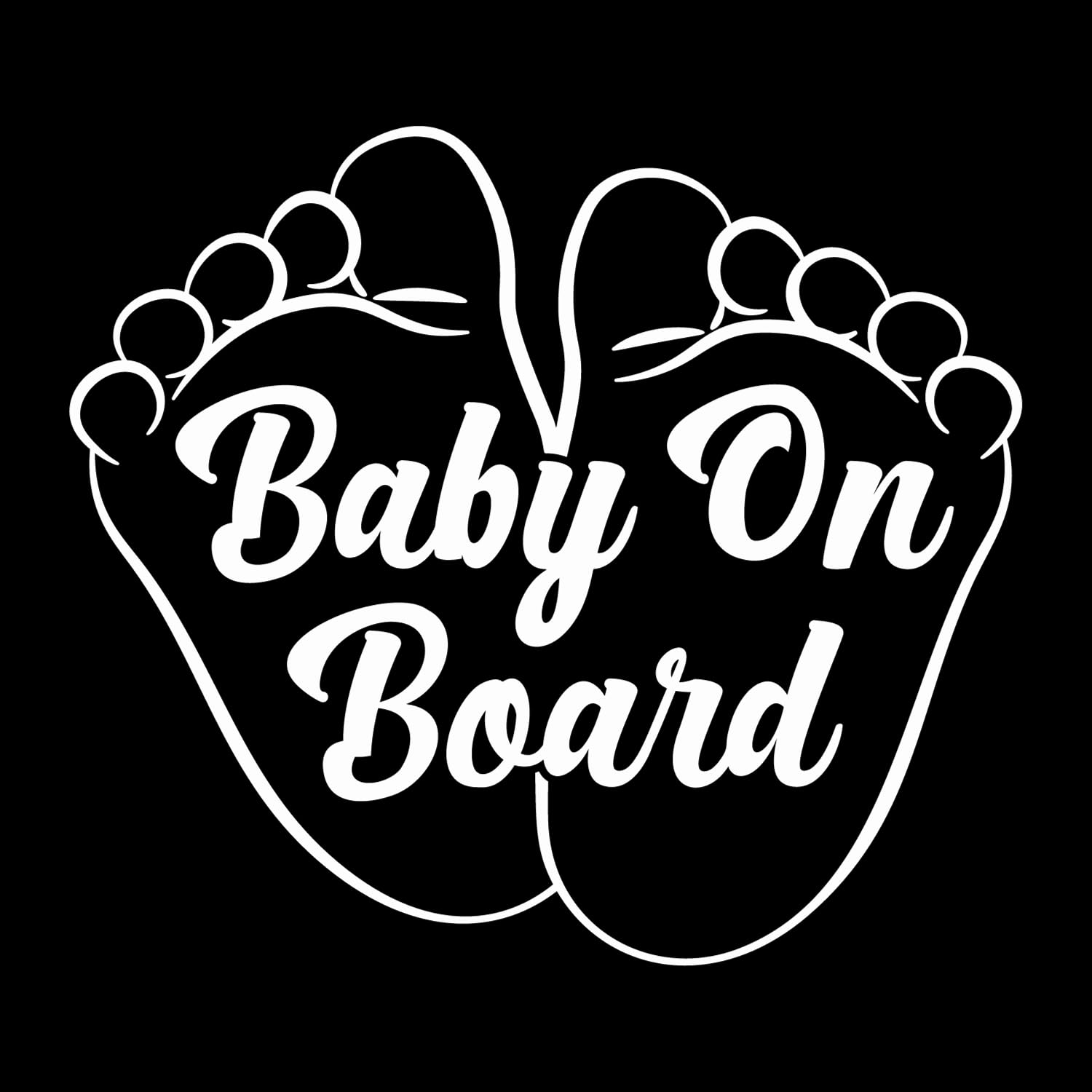 Baby Feet Baby on Board Car Vinyl Decal - Cute and Safety Sign for Your Vehicle - Easy to Apply and Highly Visible - Baby Feet car Vinyl Decal (Reflective White)