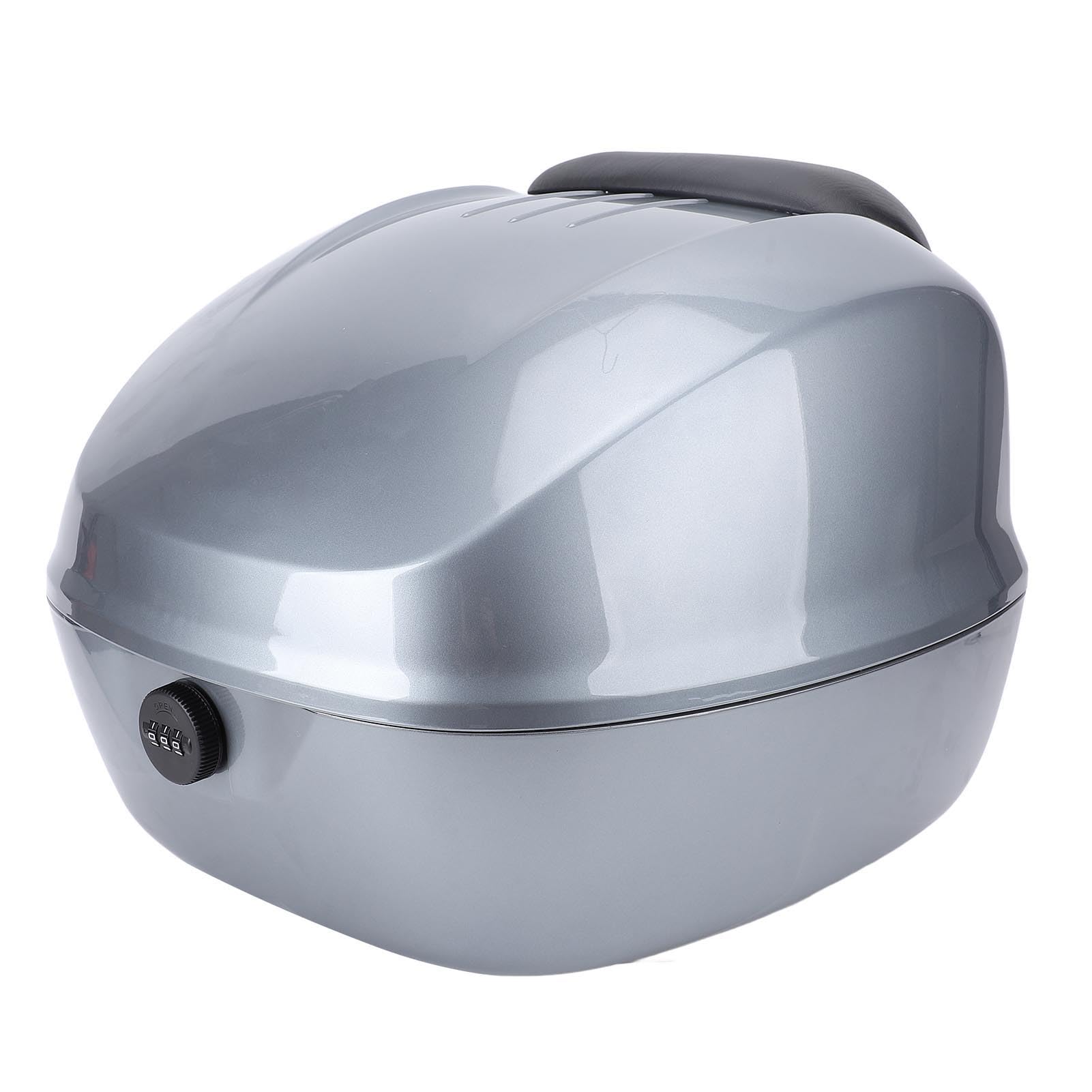 Top Case étanche pour moto avec serrure à combinaison pour scooter 33 L léger en ABS (gris)