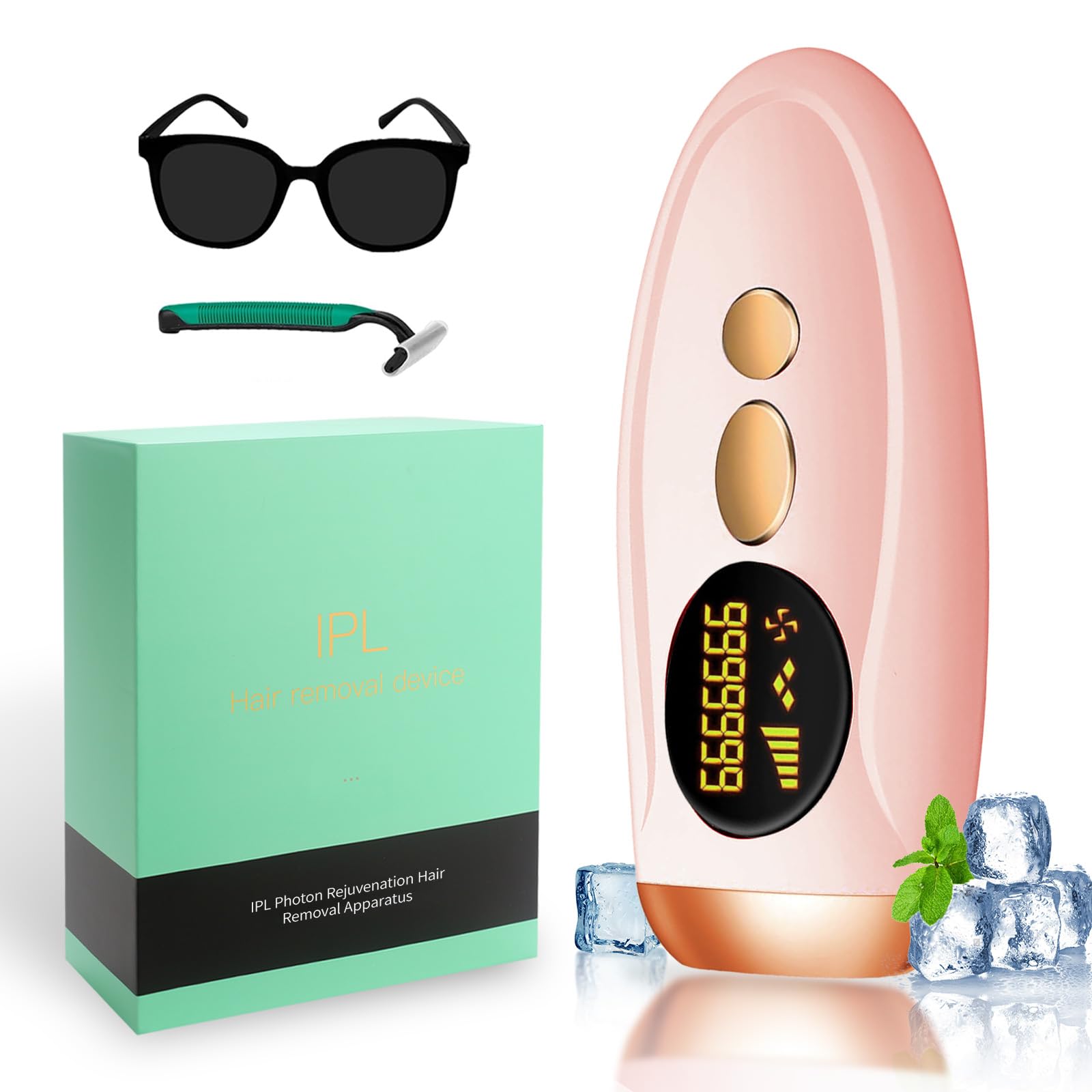 Epilatore Luce Pulsata,IPL Epilatore Laser Peli per Donna e uomo, 5 Livelli di Energia, 990.000 Flash, adatto per Donna e Uomo Viso, Ascelle, Gambe e Corpo