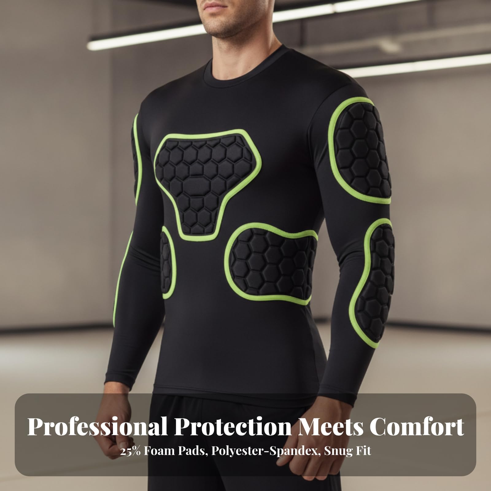 Maglia a Compressione Imbottita Sportiva , S
