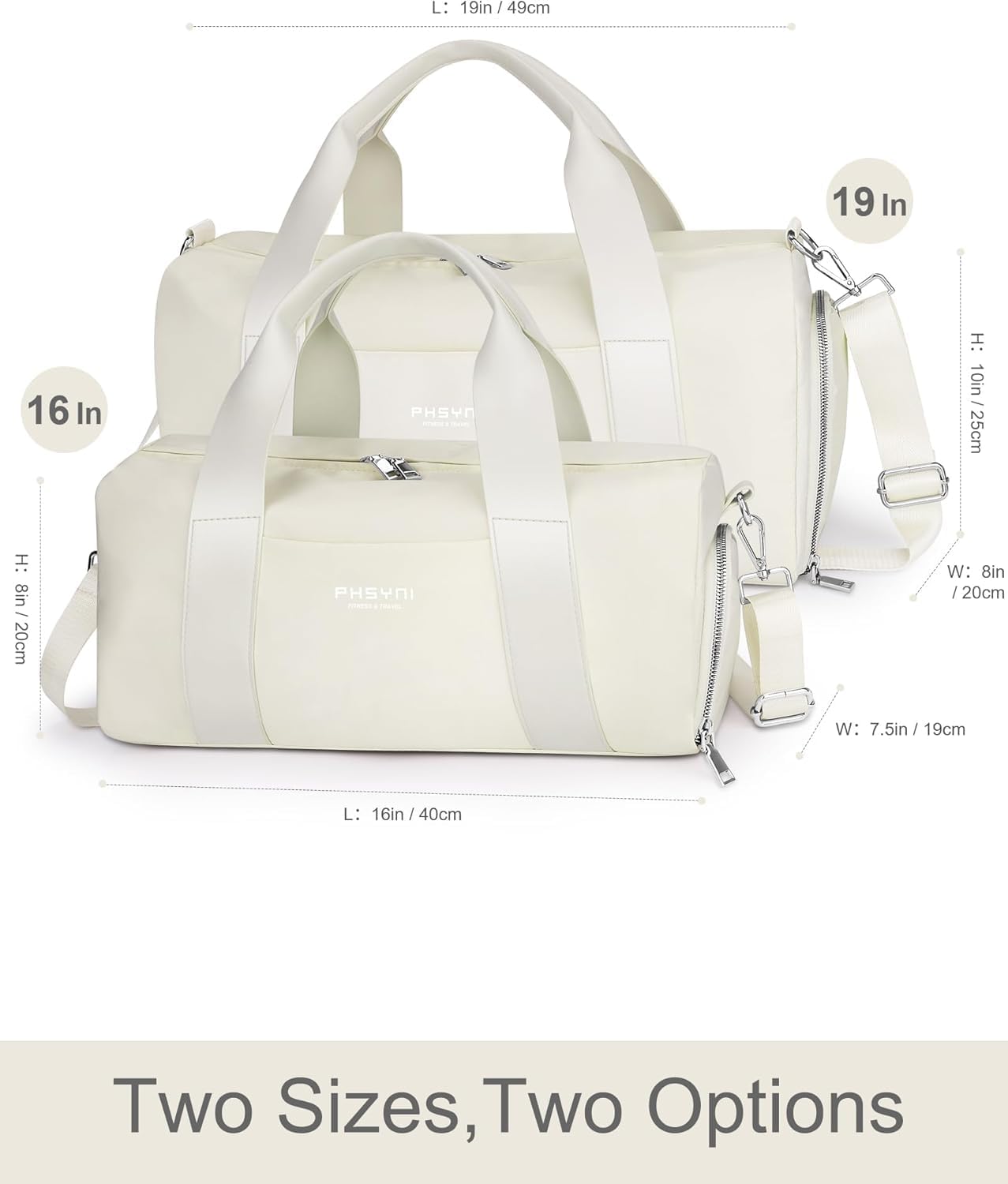 Sports Small Gym Bag for Women, Cute Mini Duffle Bag with Wet Pocket & Shoes Compartment, Personal Item Travel Workout Bag, 16"-Small, Beige - Image 8