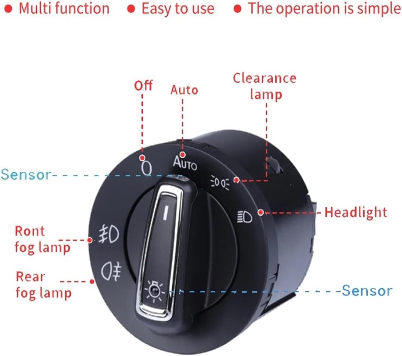 Headlight and Dash Light dimmer Switch Fit for Skoda Fabia MK4 PJ 2021 2022 2023 2024 2025 Automatic Switch Head Lamp Switch Light Sensor Refit Light Upgrade Dimmer Switch