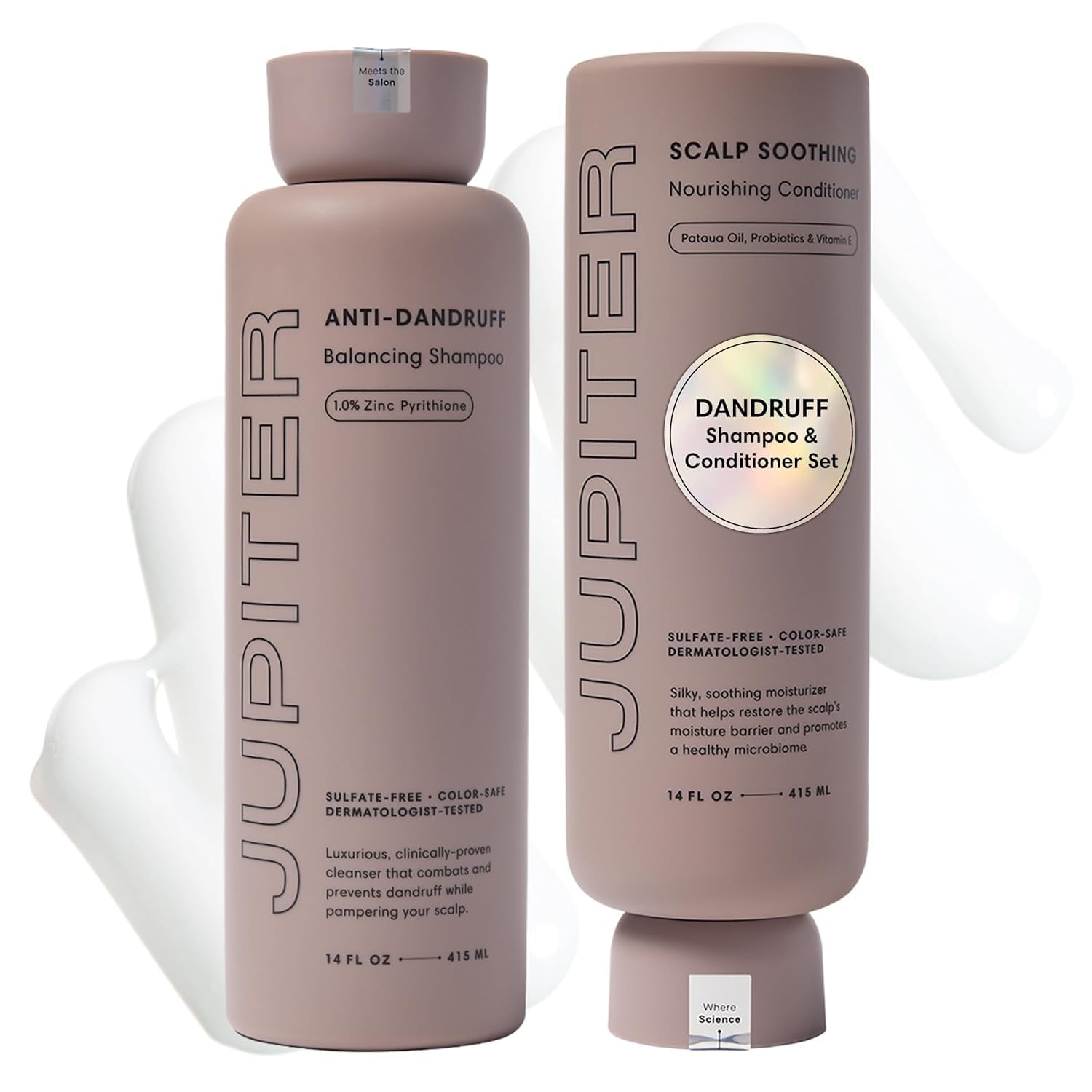 Anti Dandruff Shampoo & Conditioner for Men & Women for Flaky, Itchy, Oily & Dry Scalp - Nourishes Scalp and Reduces Breakage & Flakes - Color-Safe, Sulfate-Free, Paraben-Free