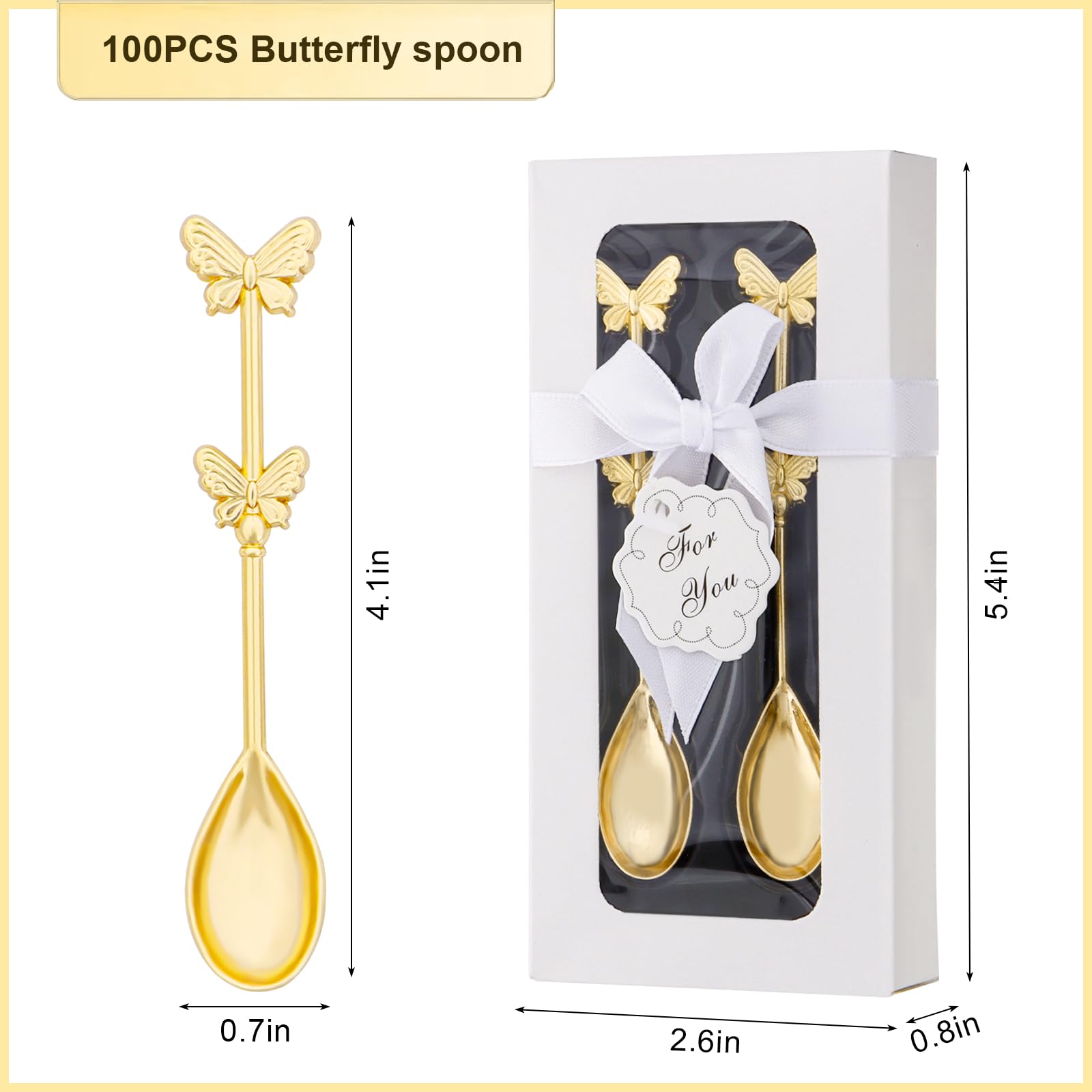 5x Schmetterlings-Motiv Teelöffel | Goldfarben, 14 Cm, Aus Zinklegierung - Perfekt Für Hochzeiten, Babypartys & Tee-Events